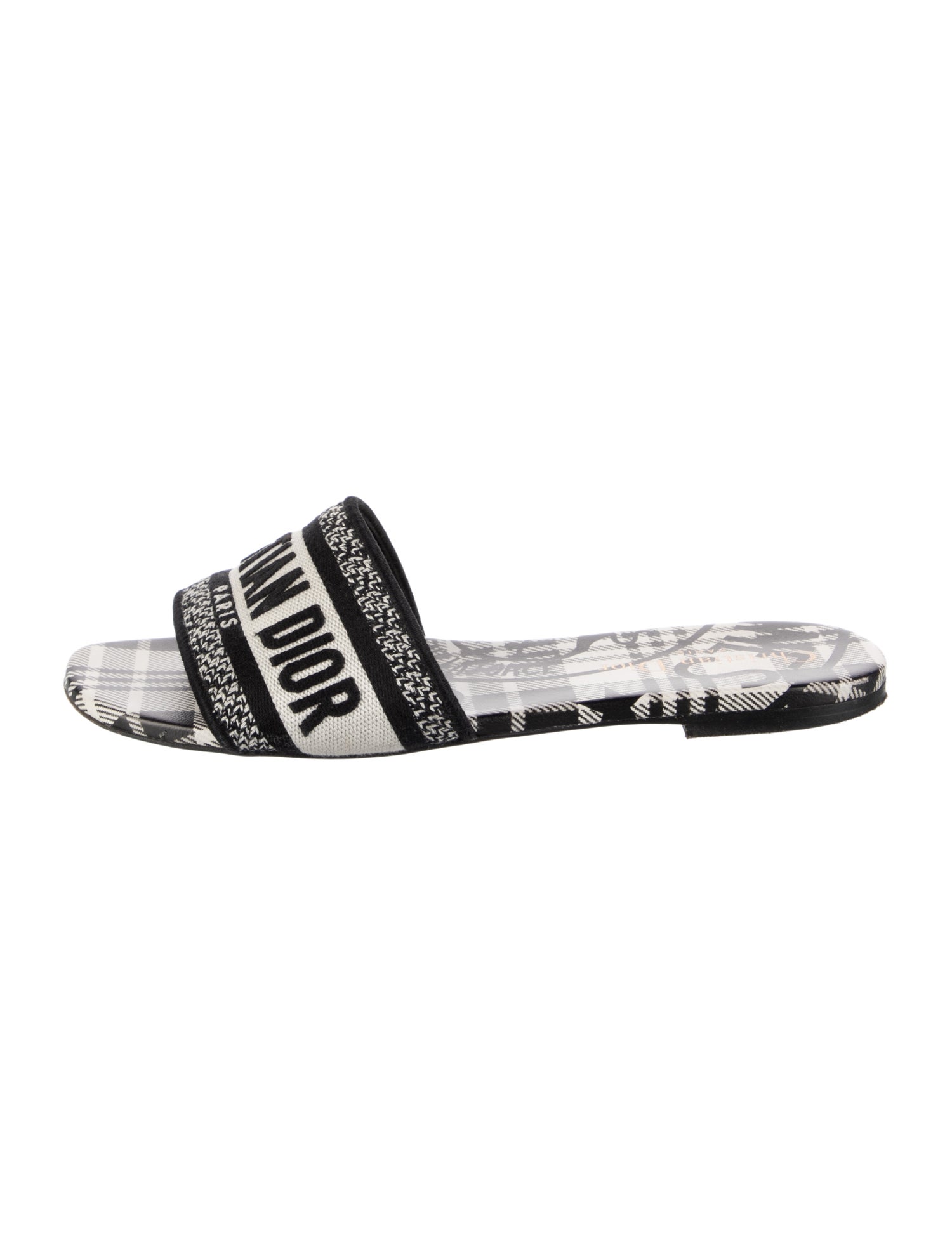 Christian Dior Canvas Graphic Print Slides