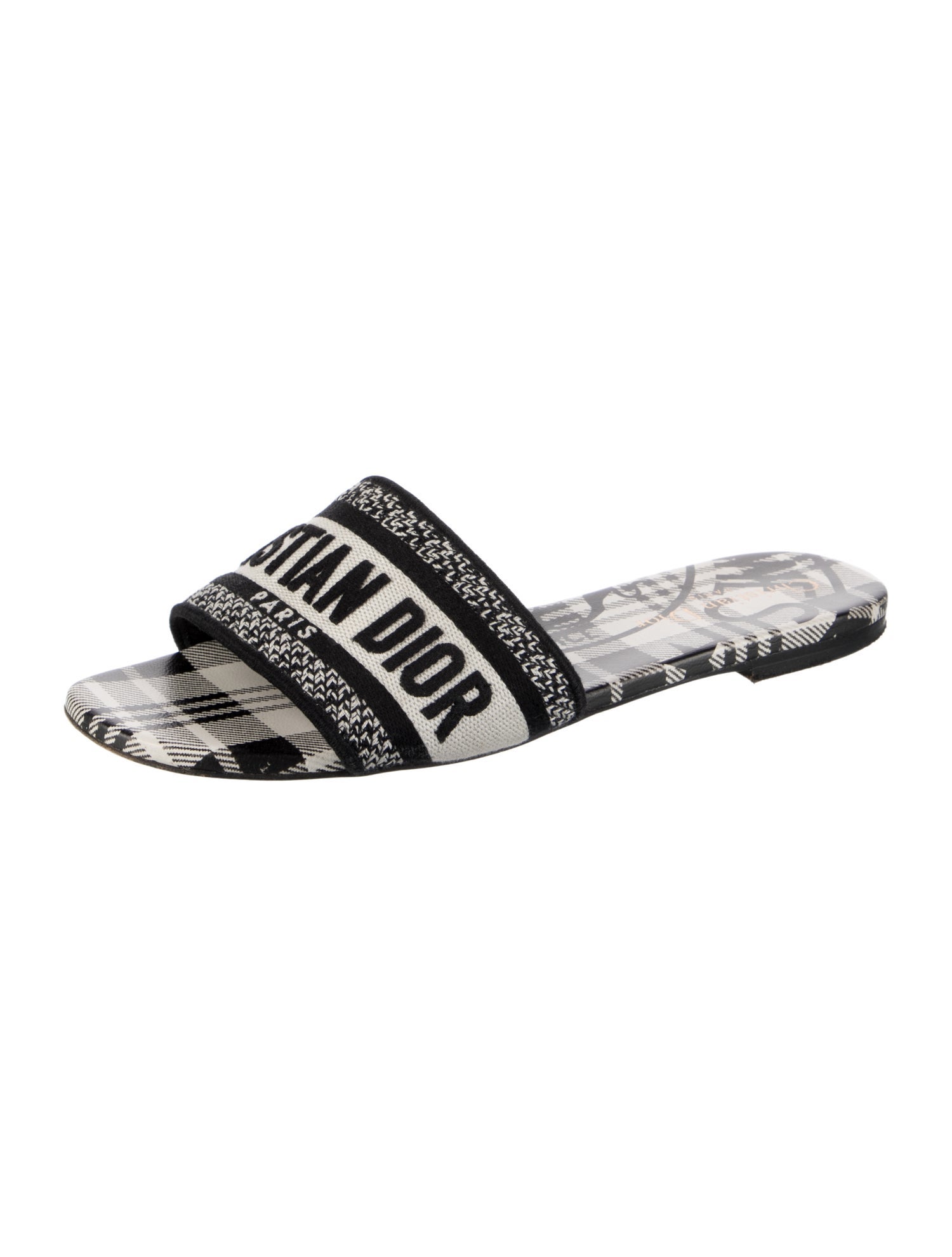 Christian Dior Canvas Graphic Print Slides