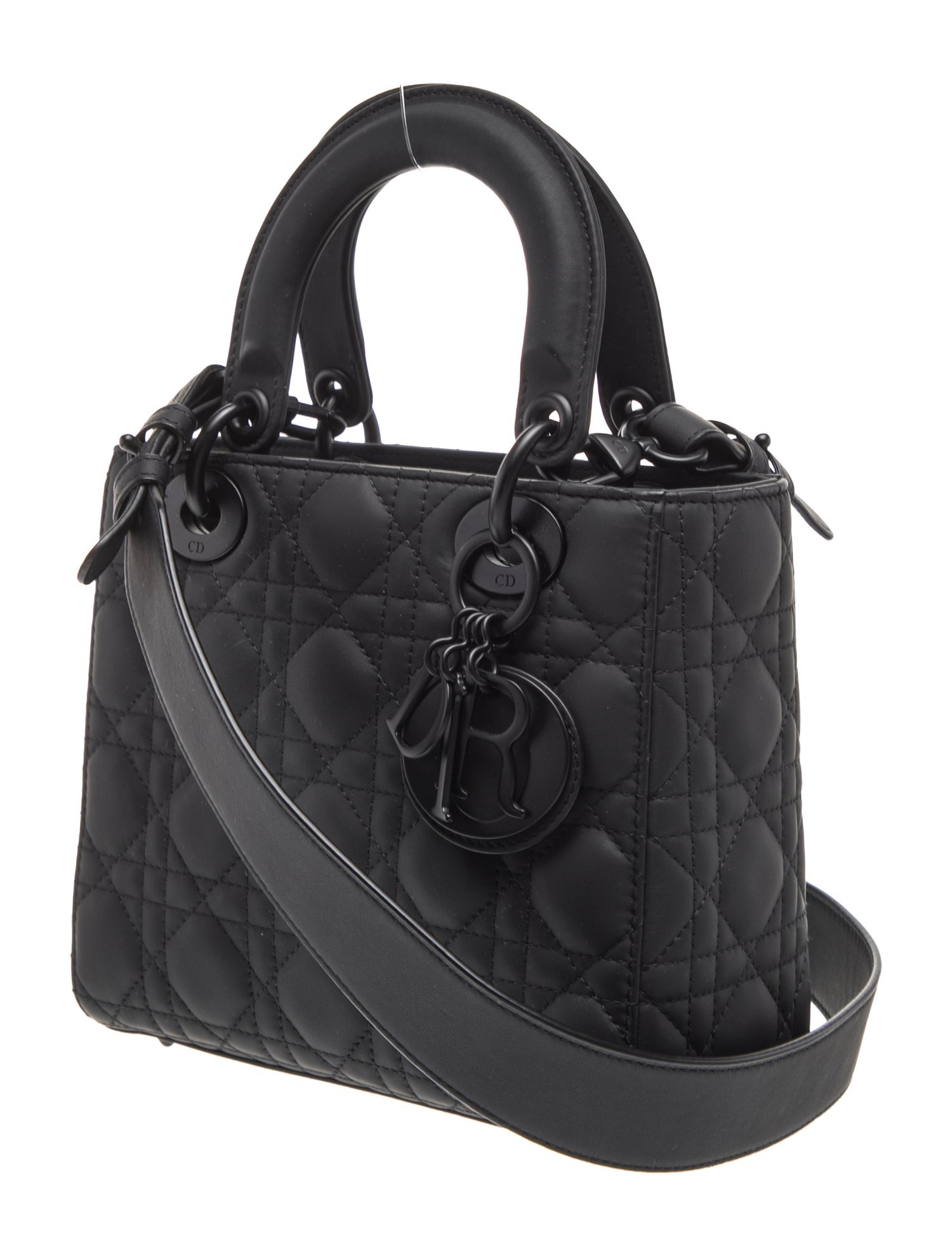 Christian Dior Cannage Lady Dior Mini - Black Handle Bags