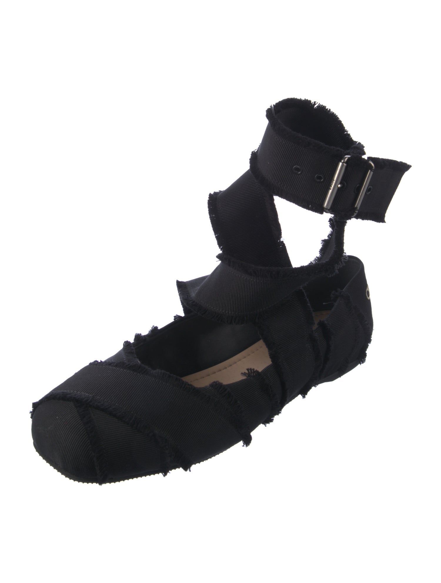 Christian Dior Raw-Edge Trim Slingback Flats