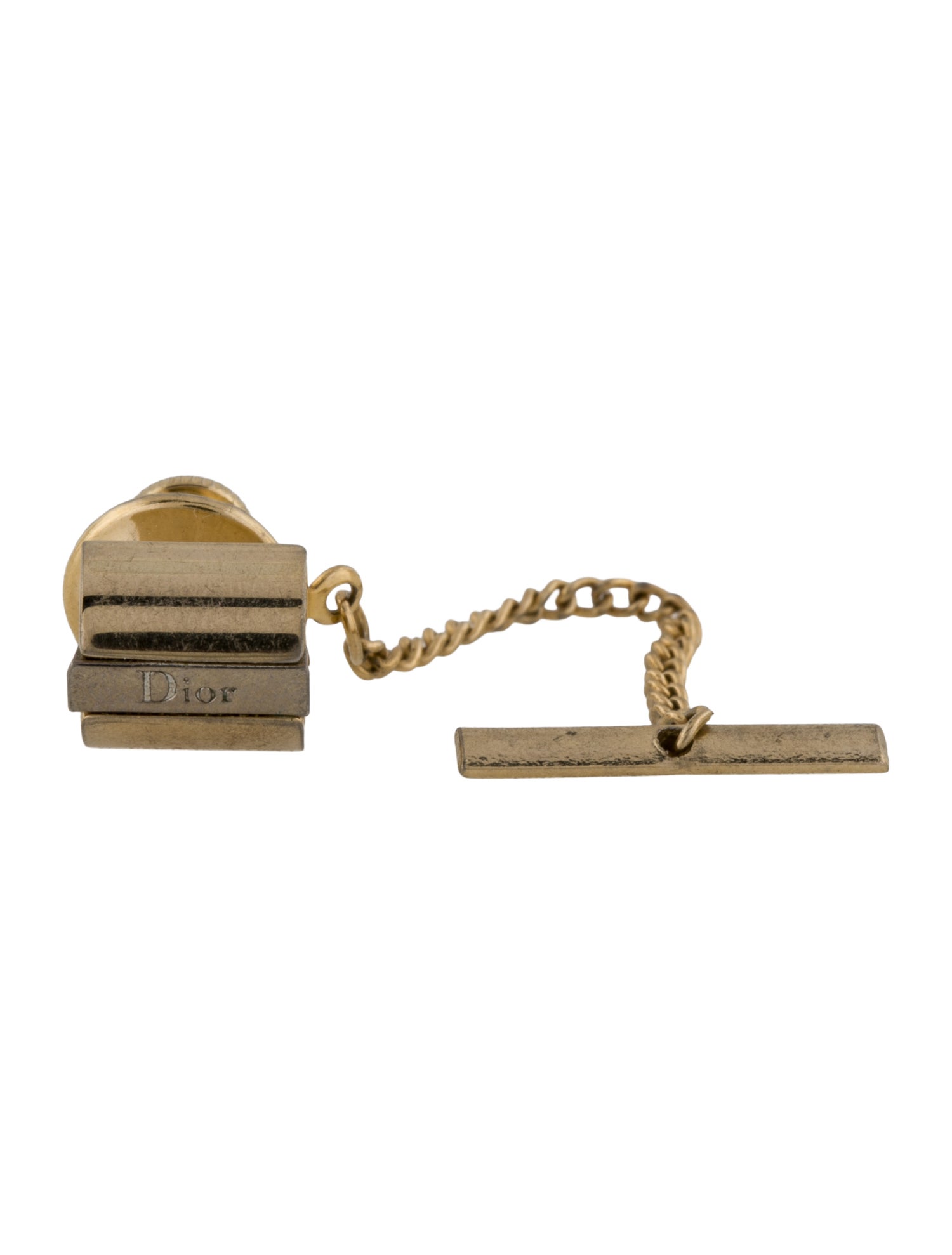 Christian Dior Vintage Two-Tone Logo Tie Pin