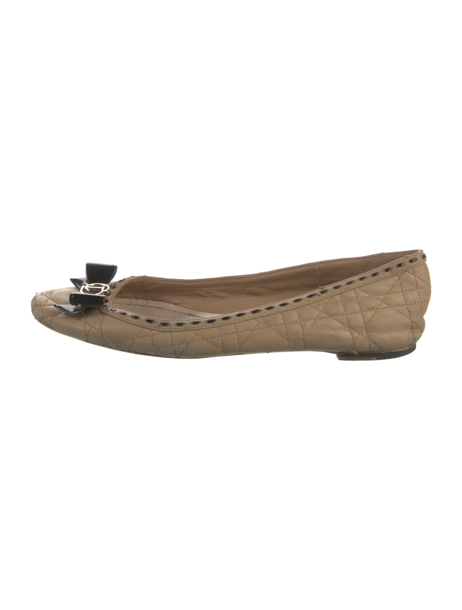 Christian Dior Cannage Pattern Leather Ballet Flats