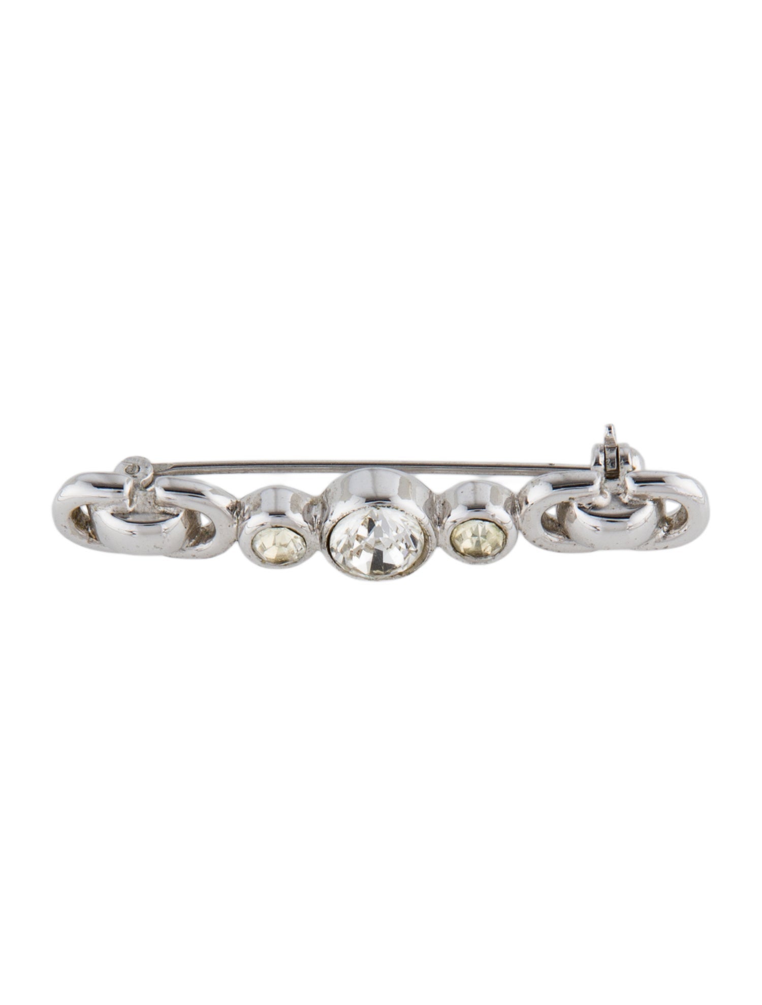 Christian Dior Vintage Crystal CD Brooch Pin