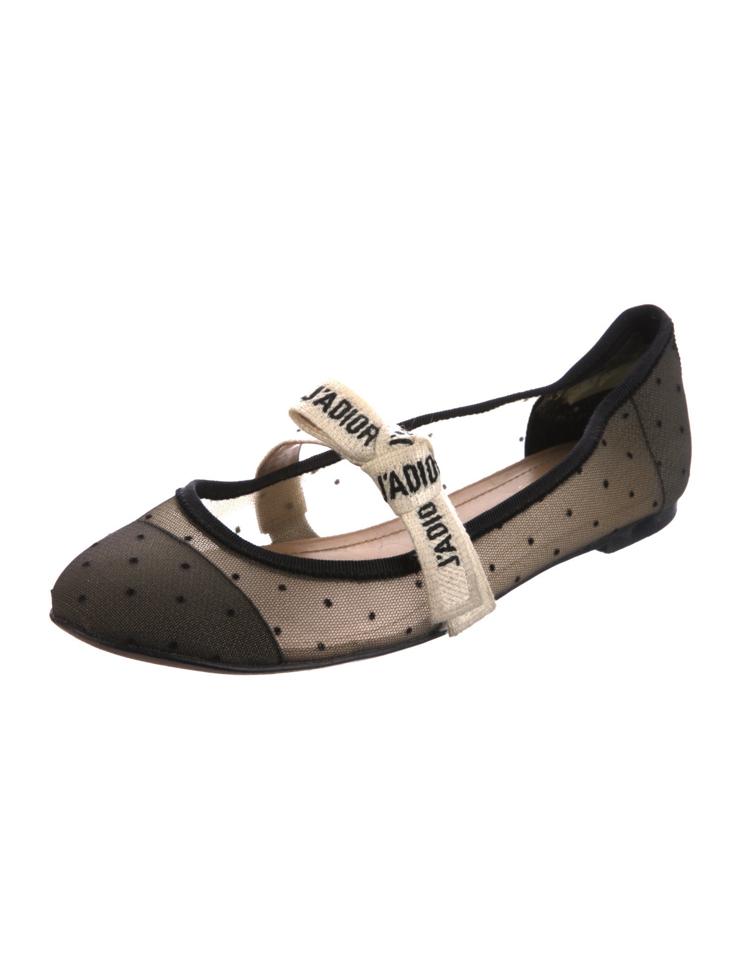 Christian Dior Mesh Mesh Accents Mary Jane Flats