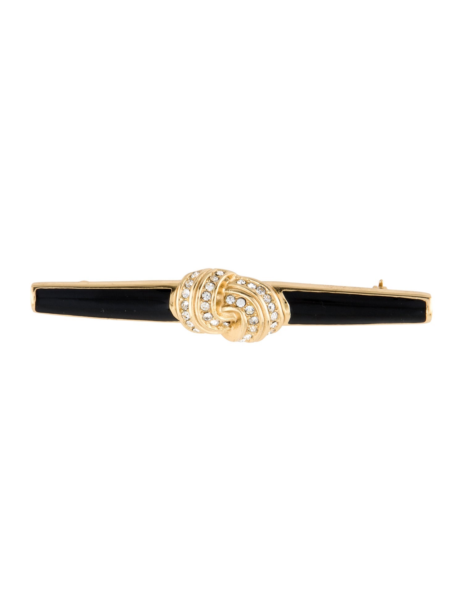 Christian Dior Vintage Crystal & Enamel Knot Pin Brooch