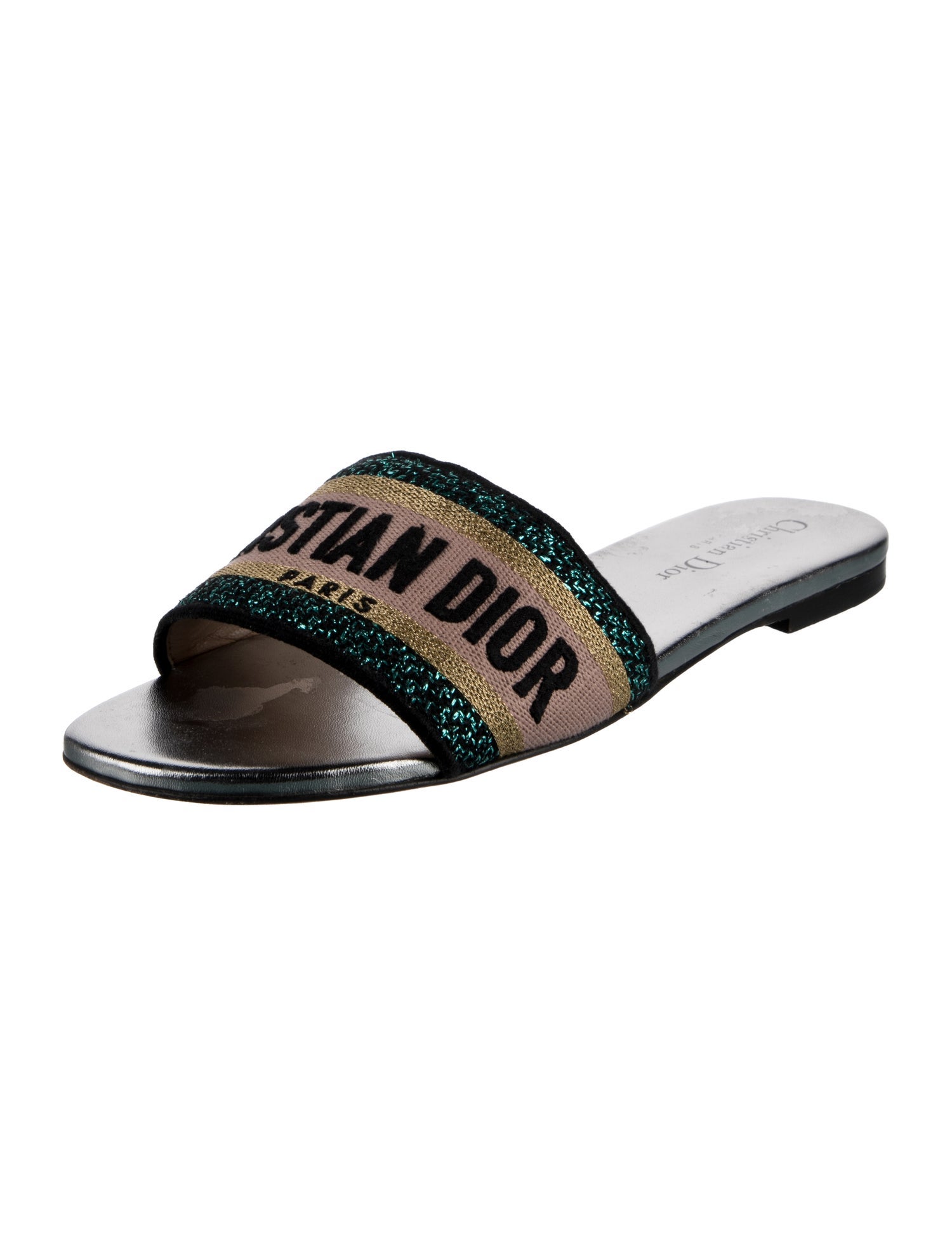 Christian Dior Canvas Printed Slides