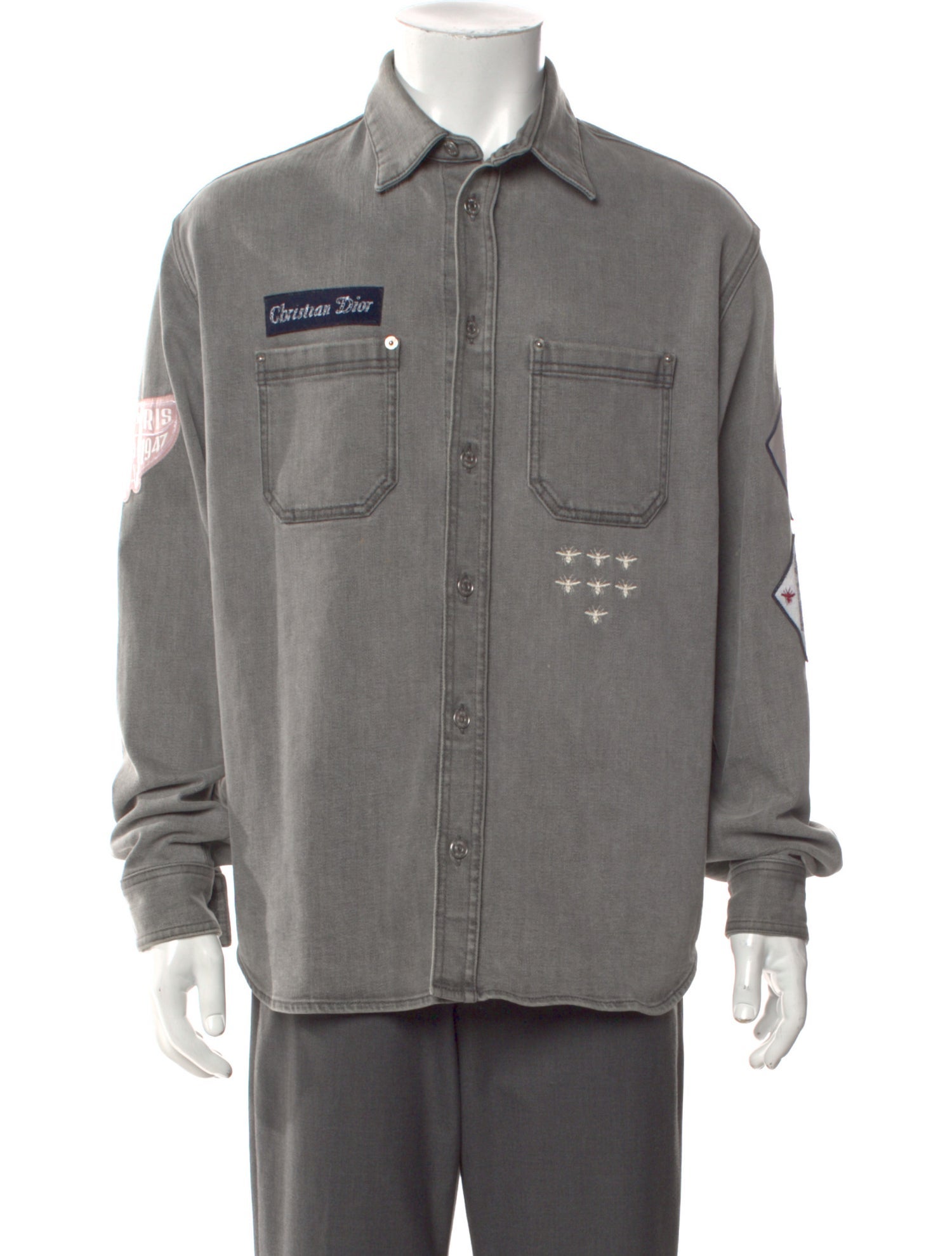 DIOR MEN 2020 Signature Logo Denim Shirt
