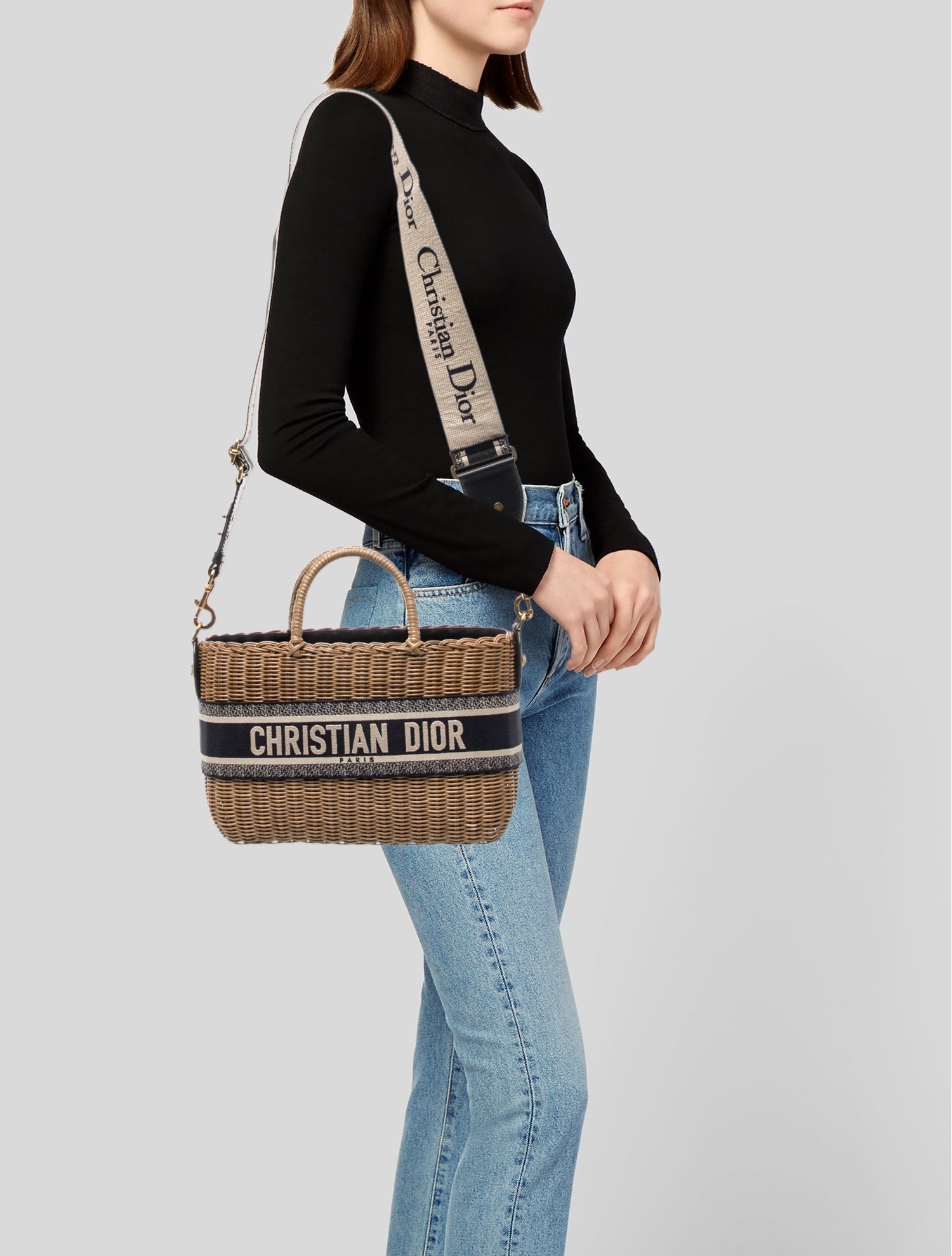 Christian Dior Oblique Jacquard Top Handle Bag