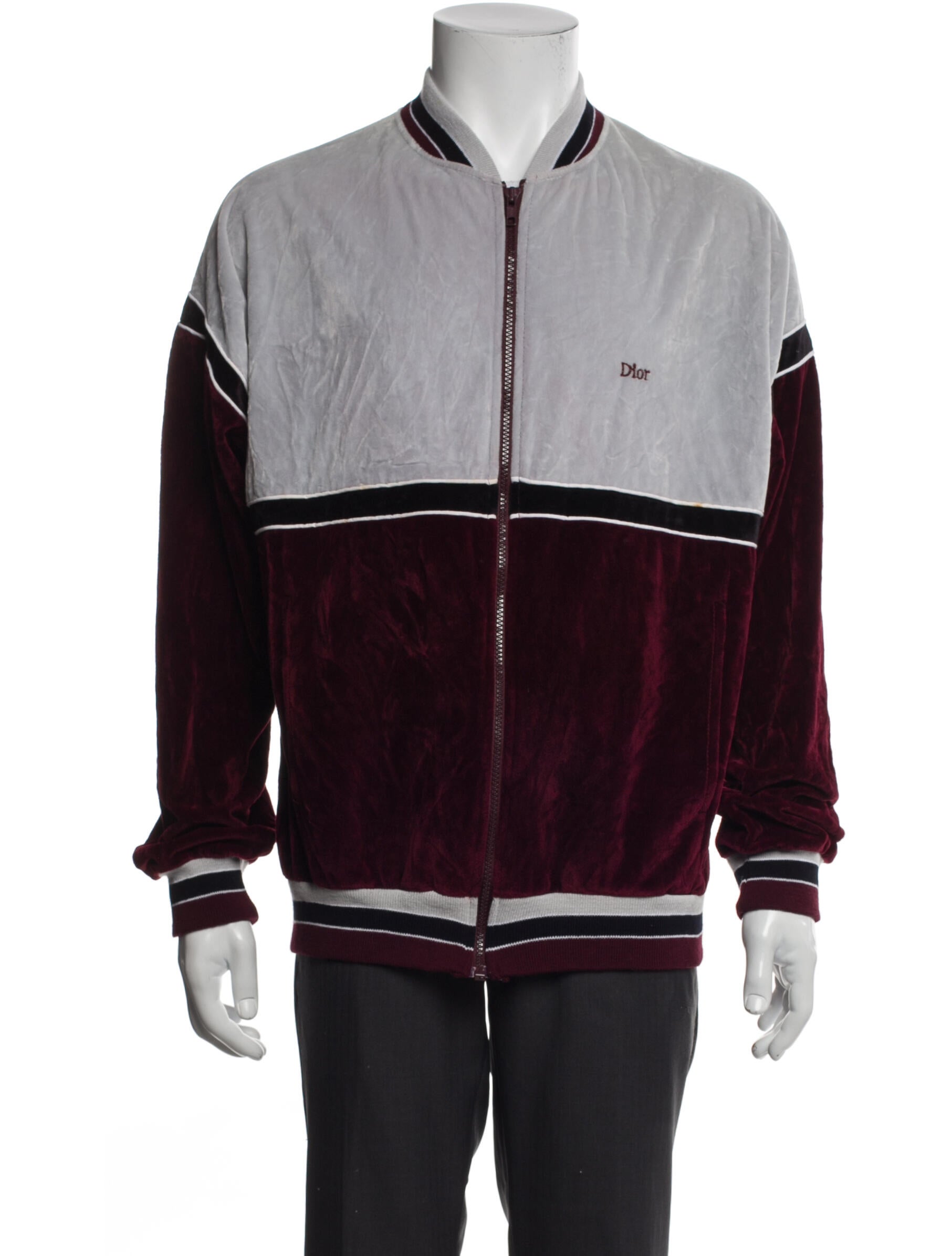 Christian Dior Monsieur Colorblock Pattern Bomber Jacket