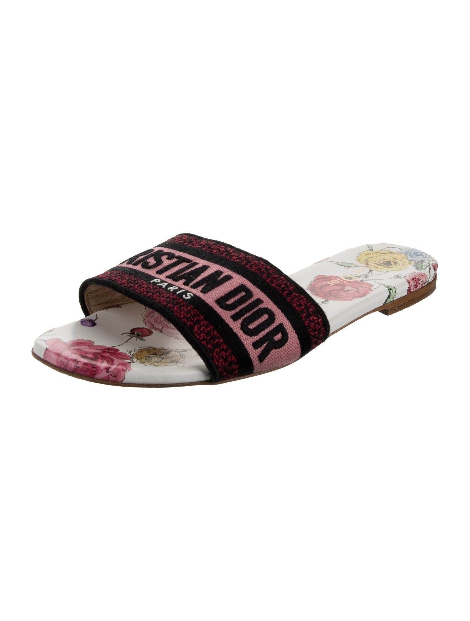 Christian Dior Canvas Printed Slides