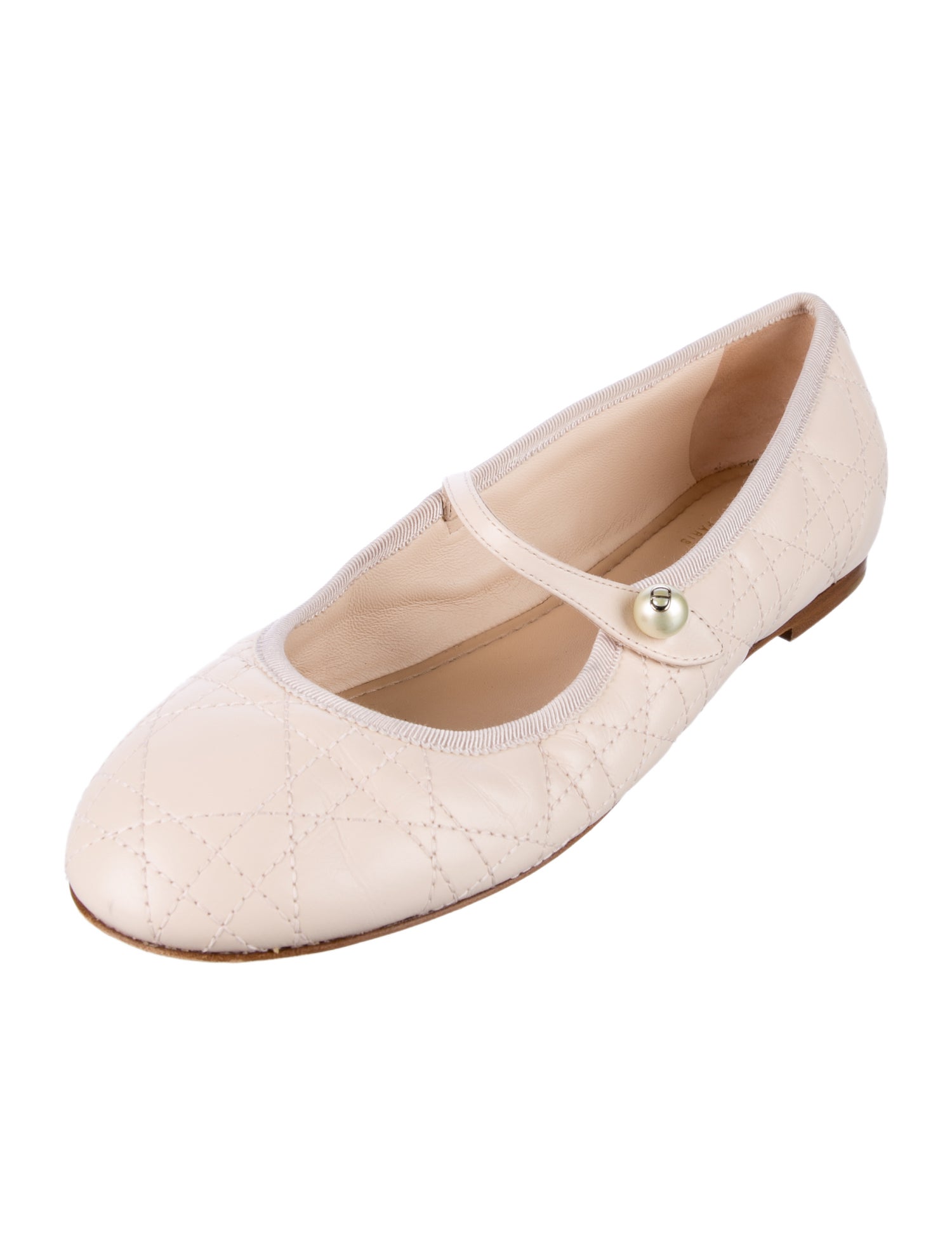 Christian Dior Cannage Pattern Leather Mary Jane Flats