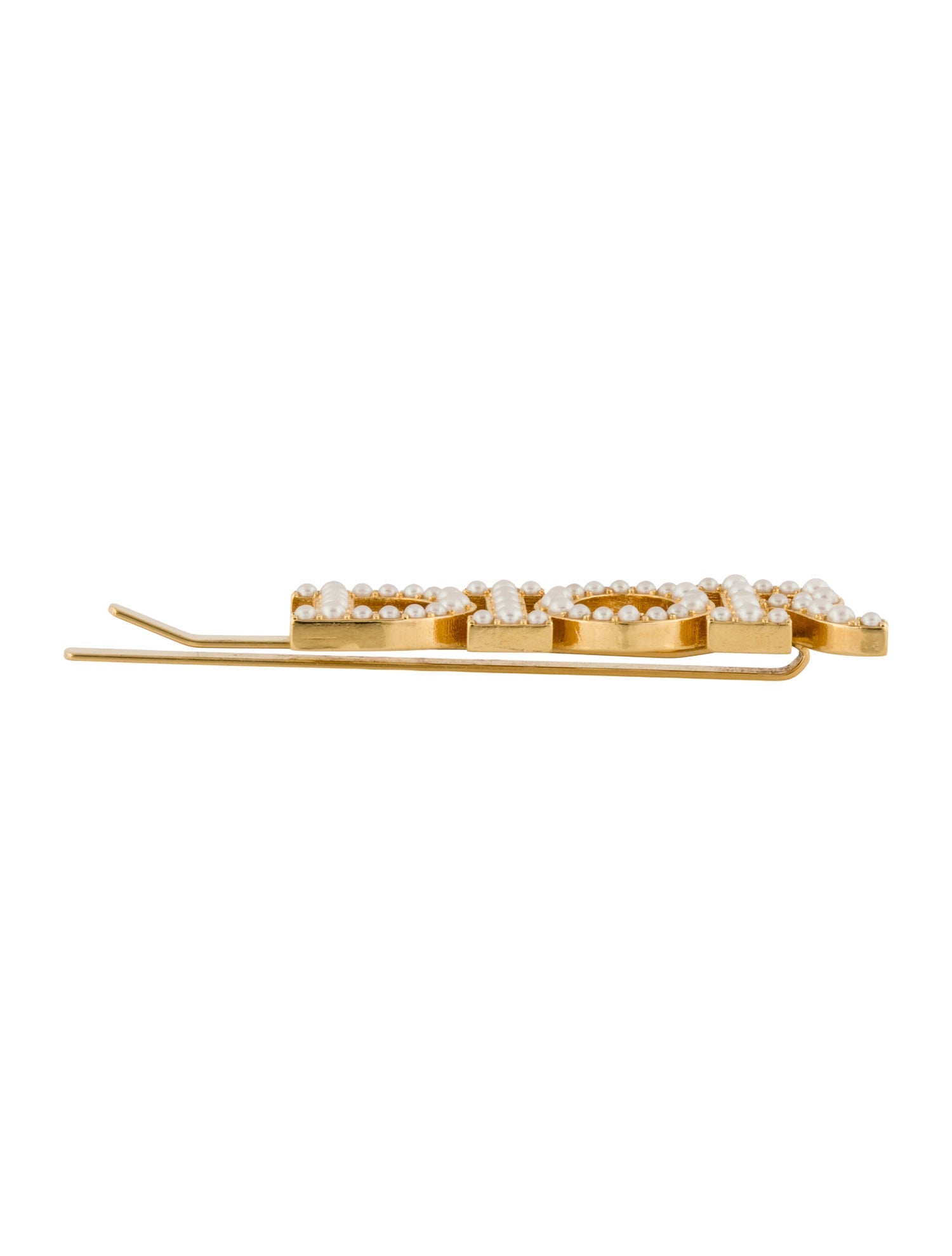 Christian Dior Metal and Beads Logo Hair Clip