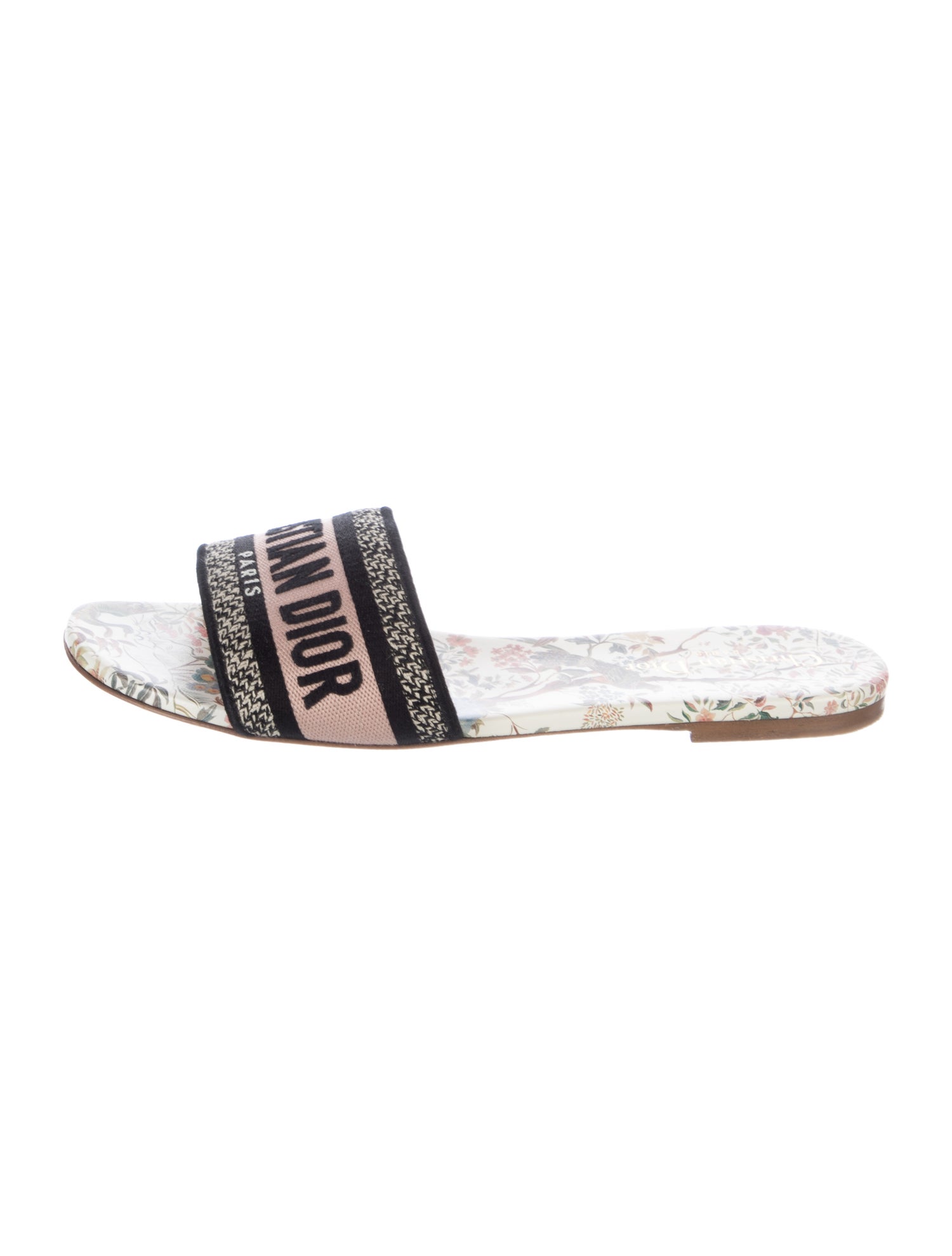 Christian Dior Canvas Graphic Print Slides