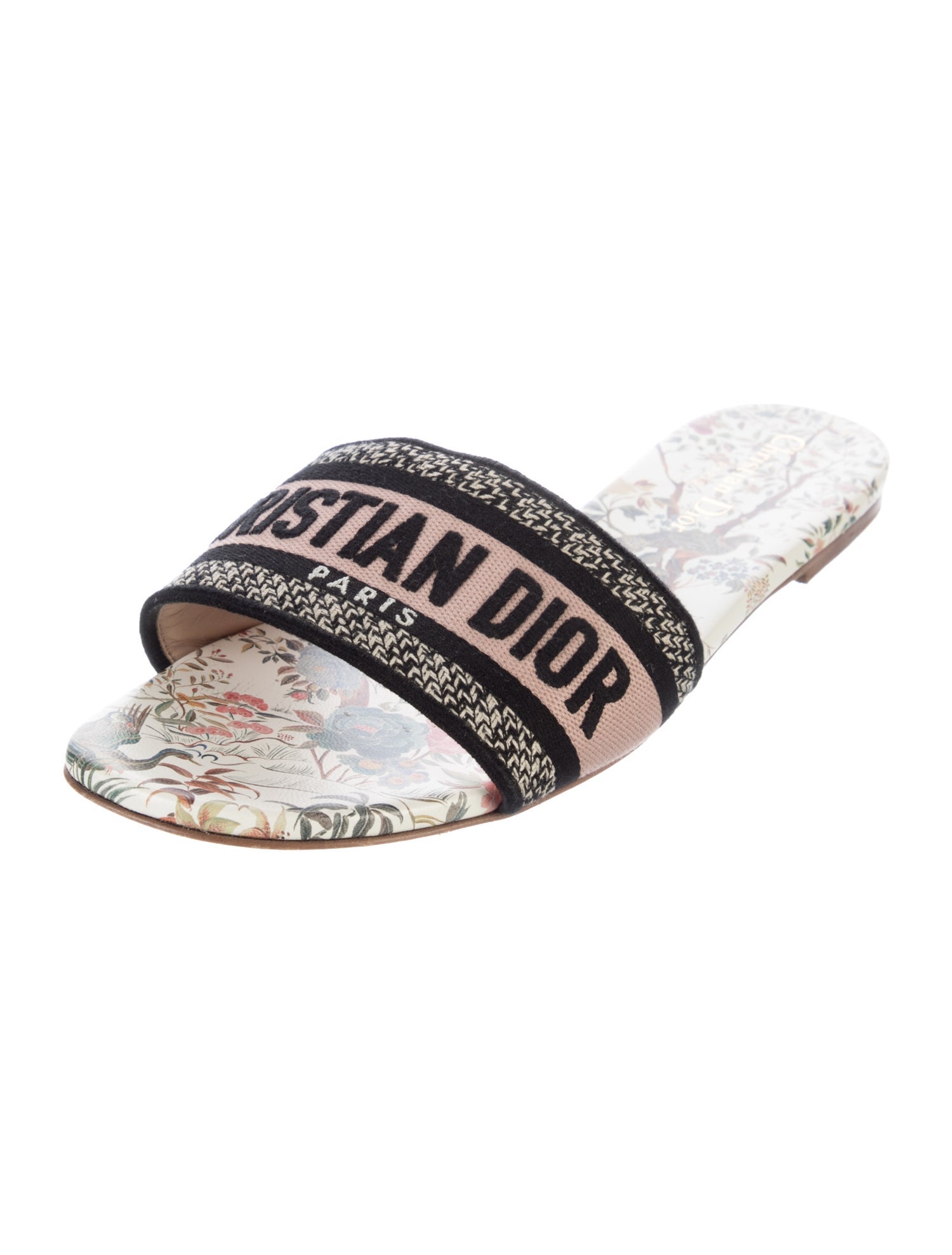 Christian Dior Canvas Graphic Print Slides