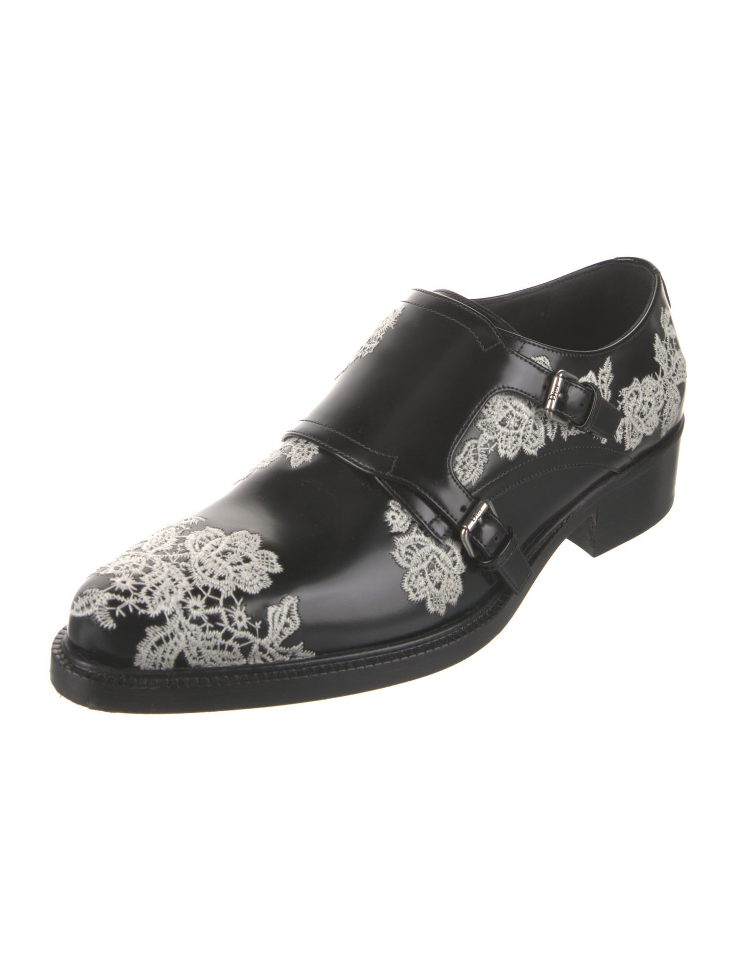 Christian Dior Leather Floral Print Oxfords