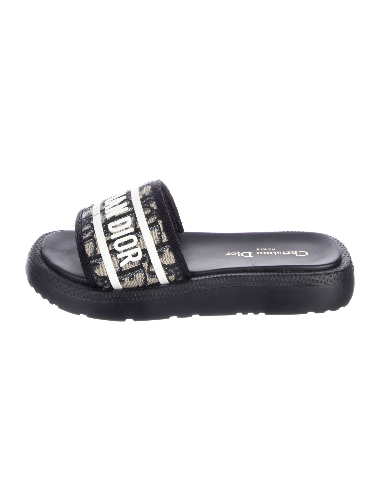 Christian Dior Canvas Printed Slides