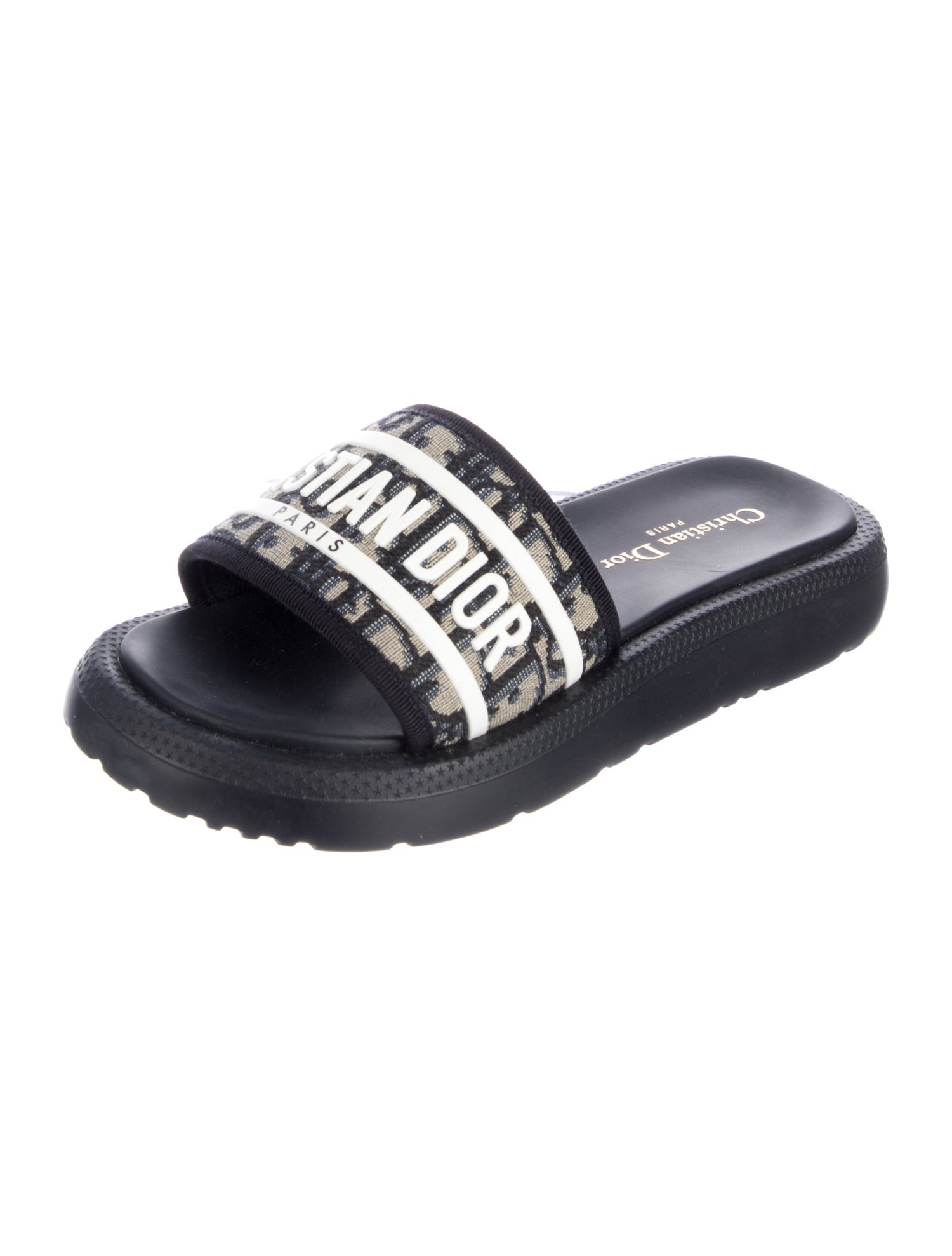 Christian Dior Canvas Printed Slides
