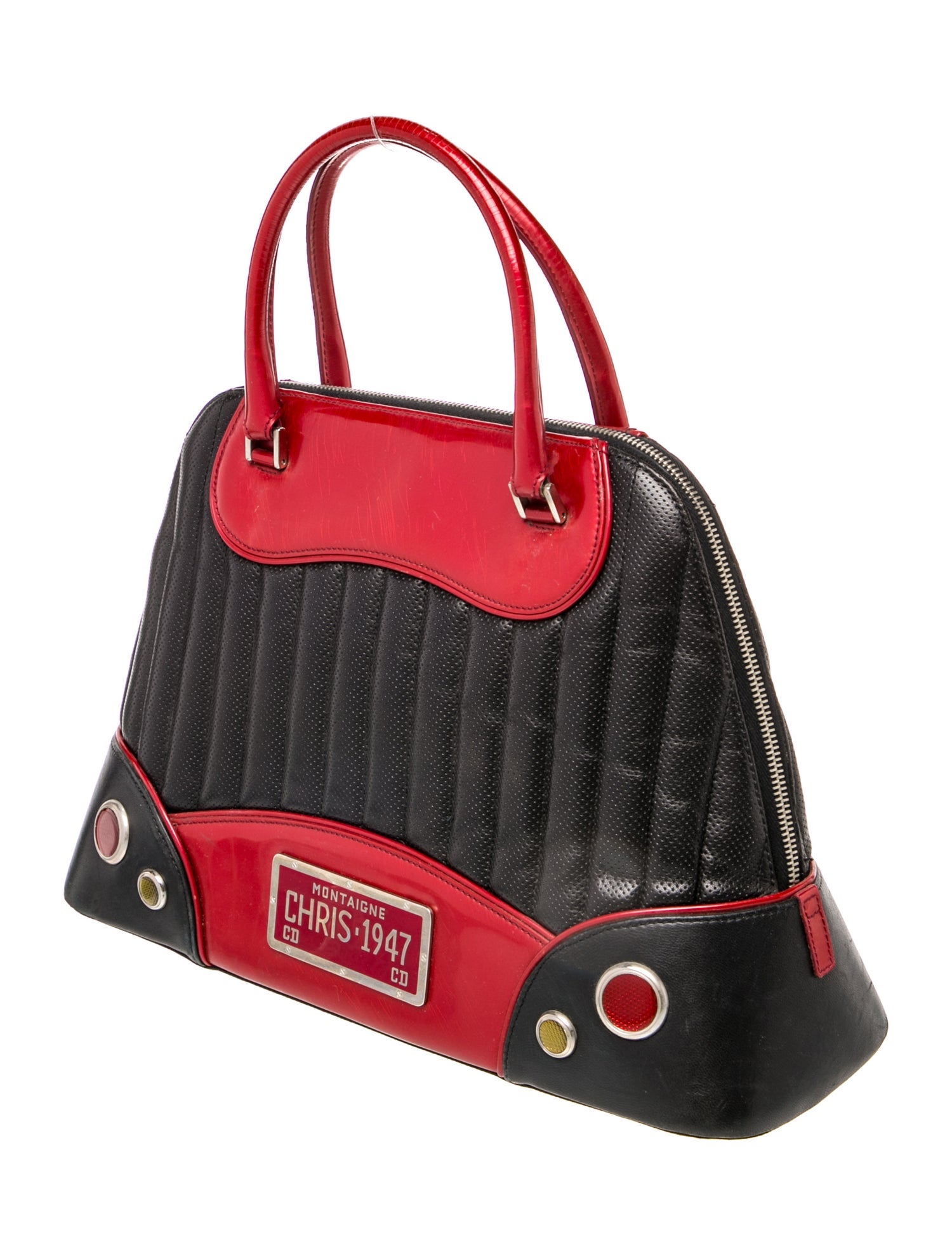 Christian Dior Leather Cadillac Montaigne Chris 1947 Vintage - Red