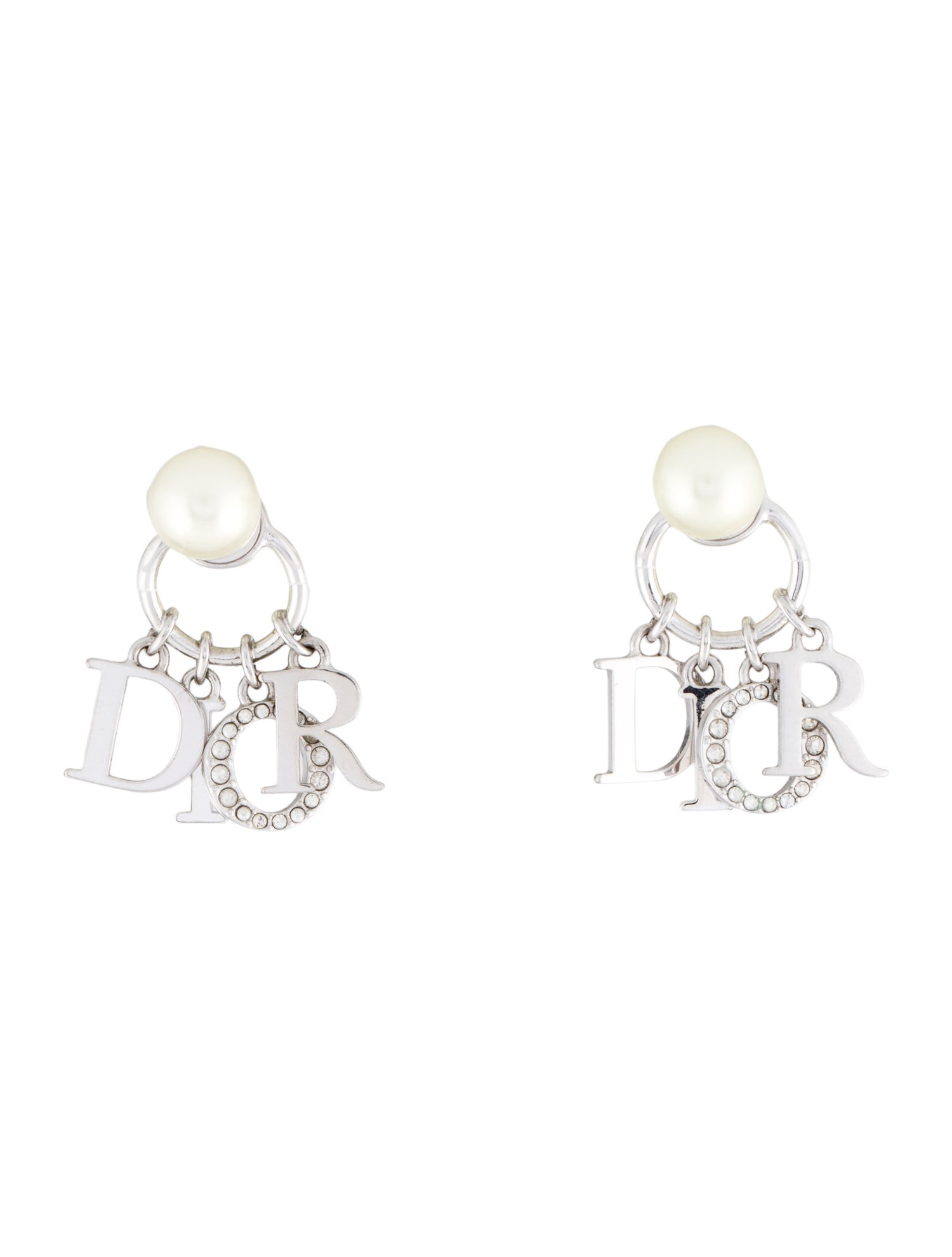 Christian Dior Faux Pearl & Crystal Tribales Earrings