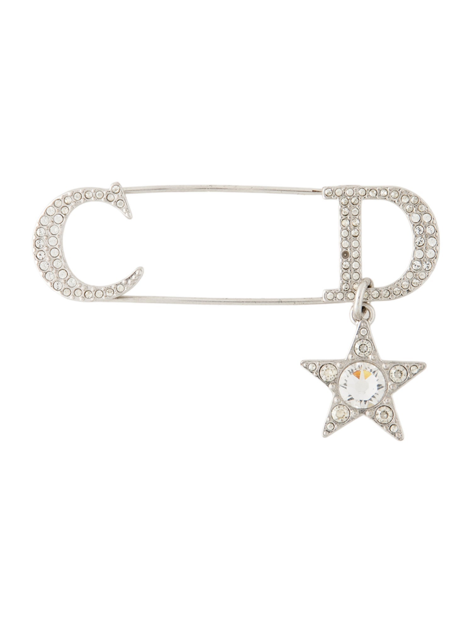 Christian Dior Crystal CD Pin Brooch