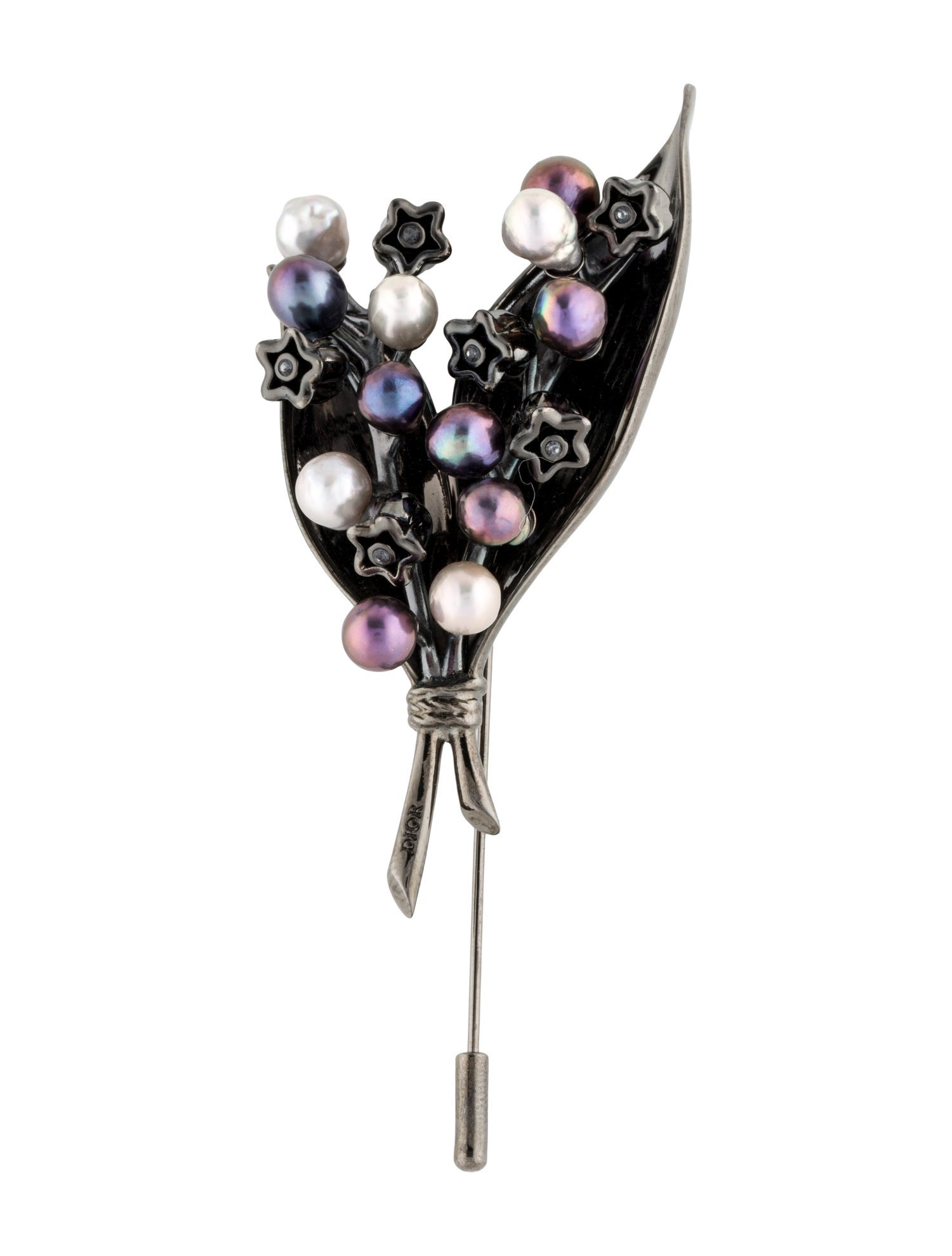 Christian Dior Pearl Lily Of The Valley Brooch Pin