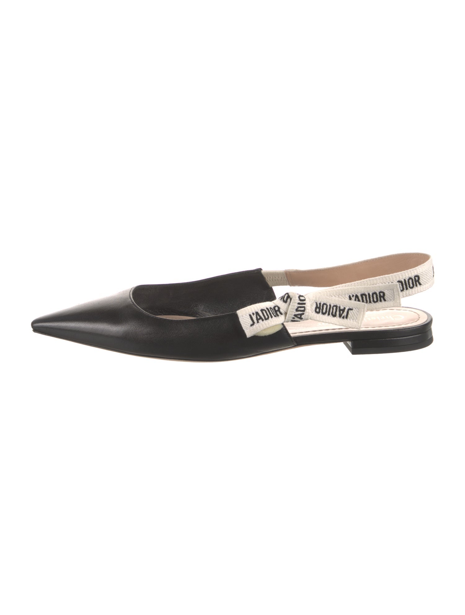 Christian Dior Leather Graphic Print Slingback Flats