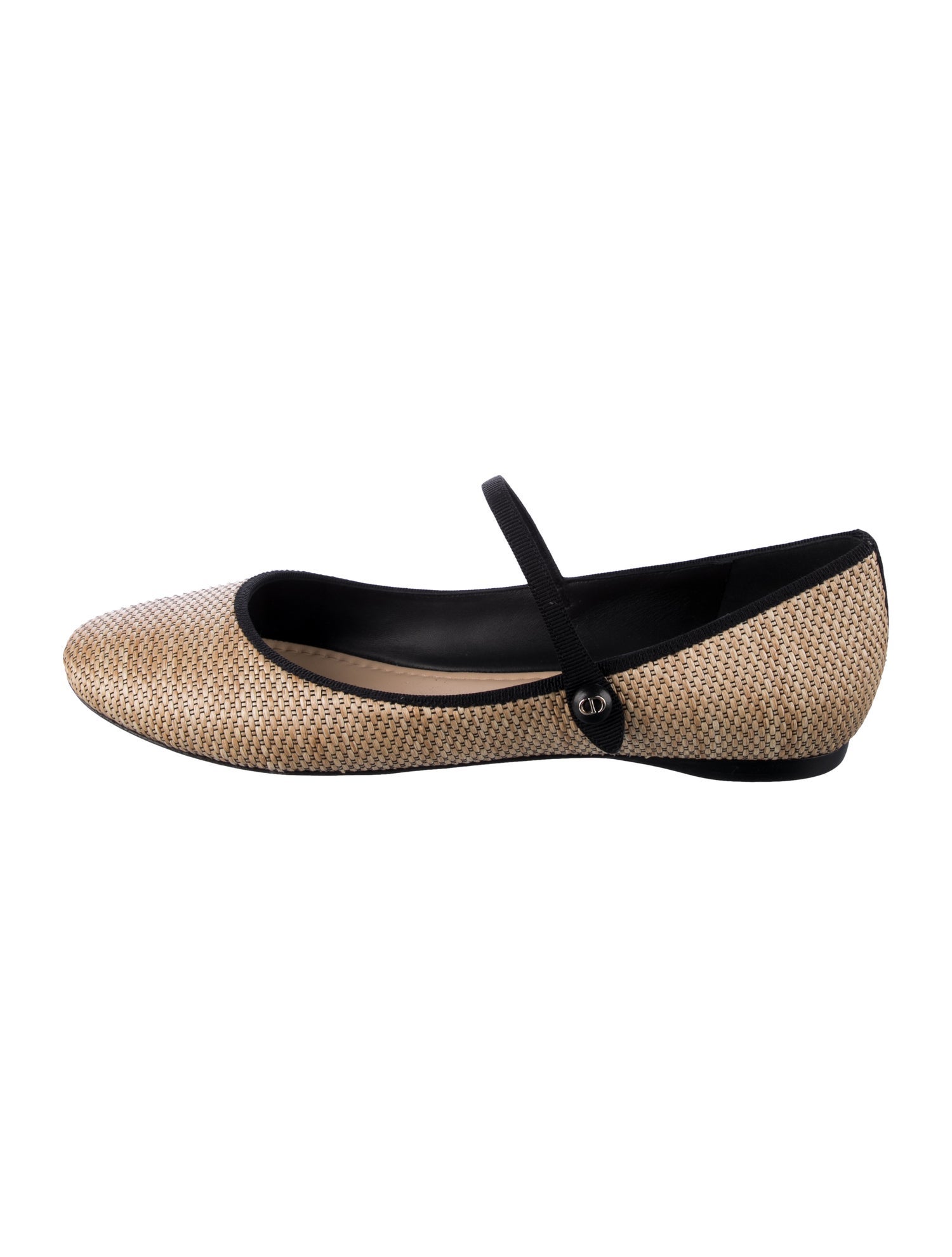 Christian Dior Straw Mary Jane Flats