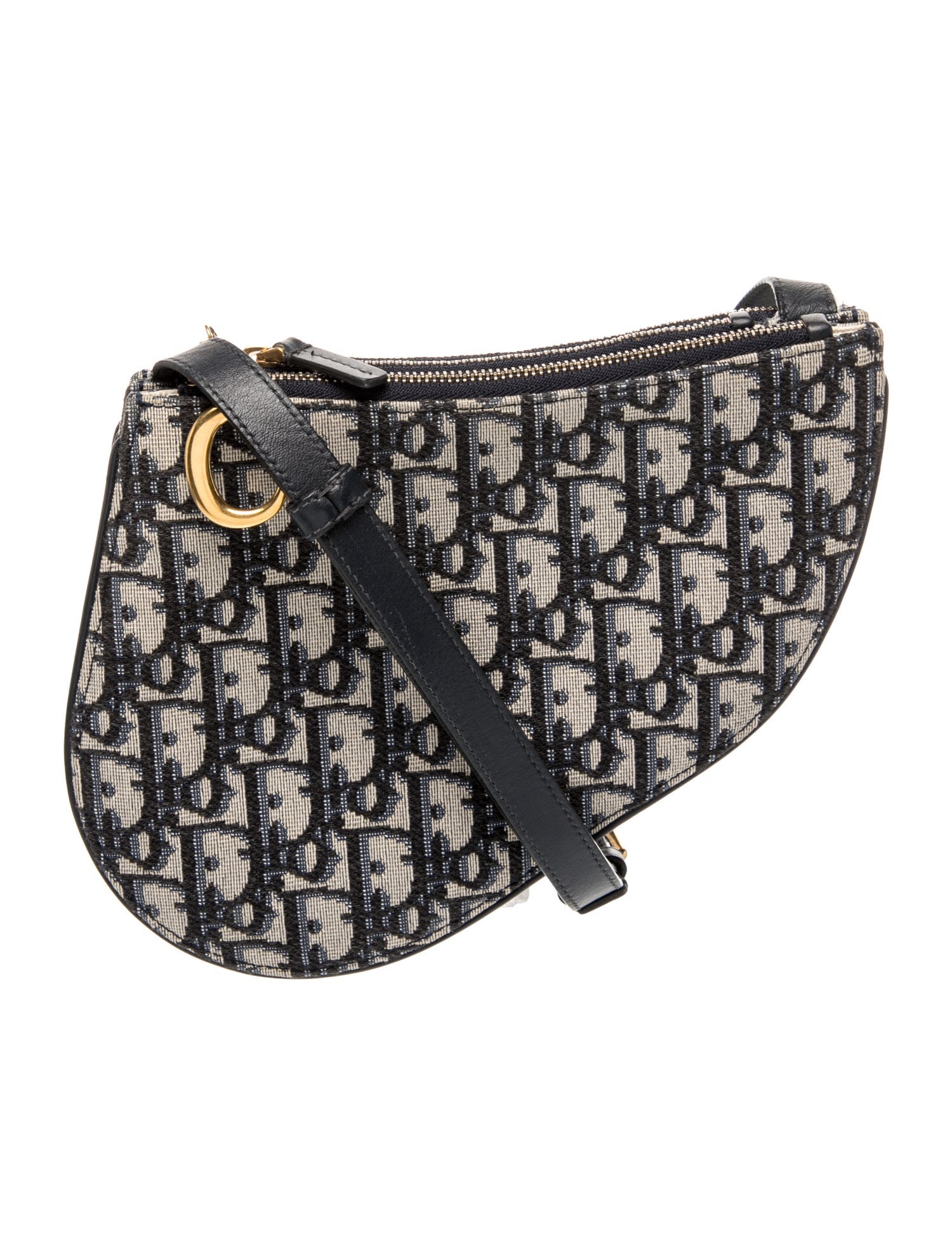 Christian Dior Oblique Jacquard Saddle Pochette Mini