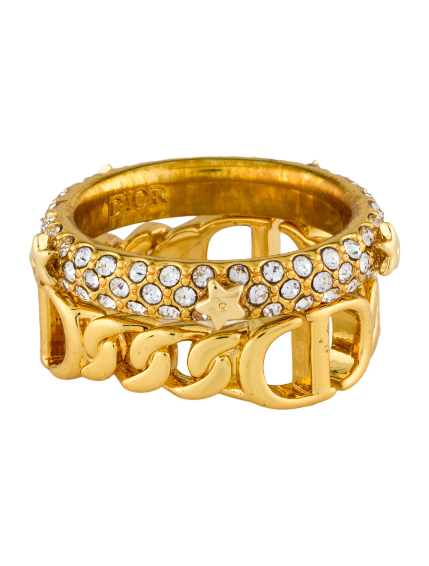 Christian Dior Crystal Petit CD Ring Set