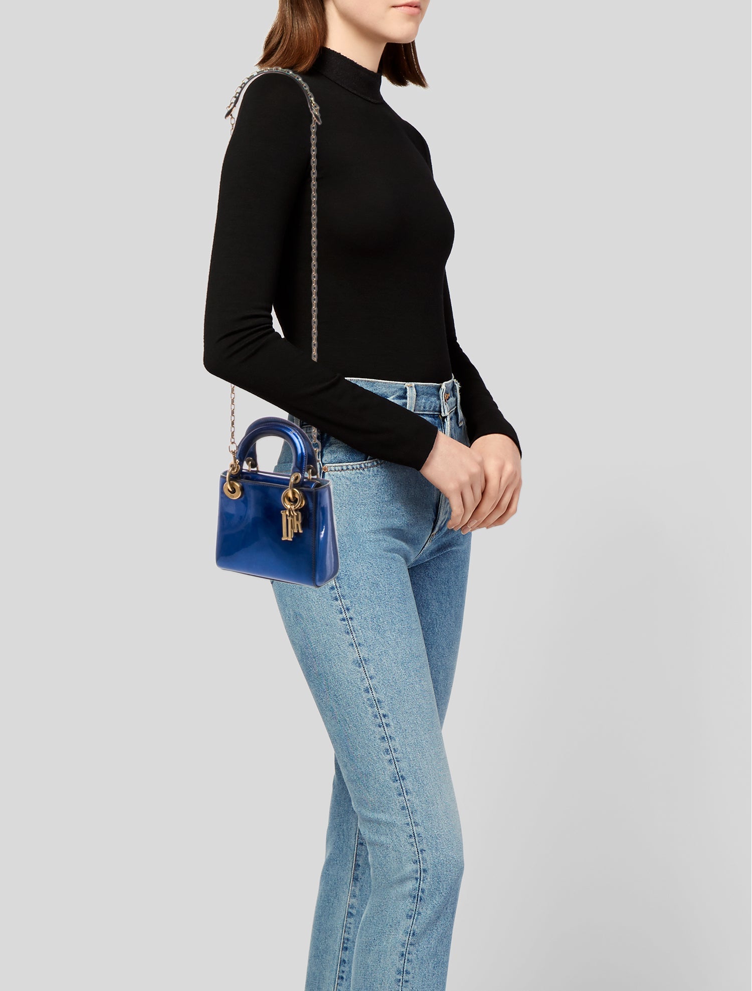 Christian Dior Patent Leather Lady Dior Mini