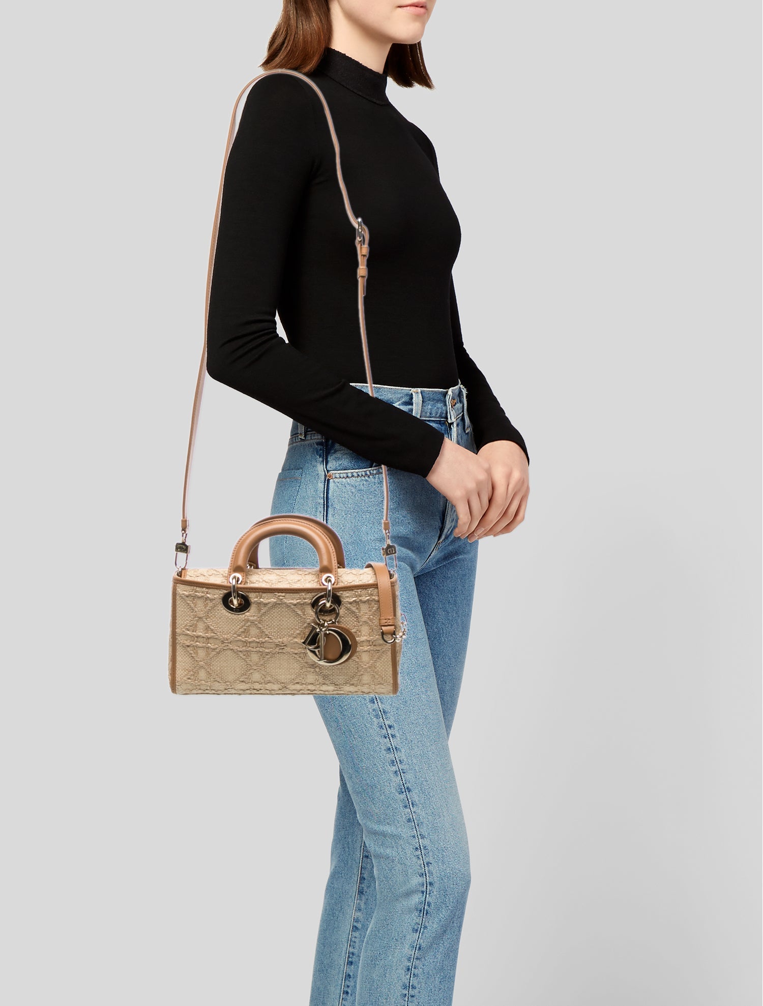 Christian Dior Cannage Raffia Macro Cannage Lady D-Joy bag