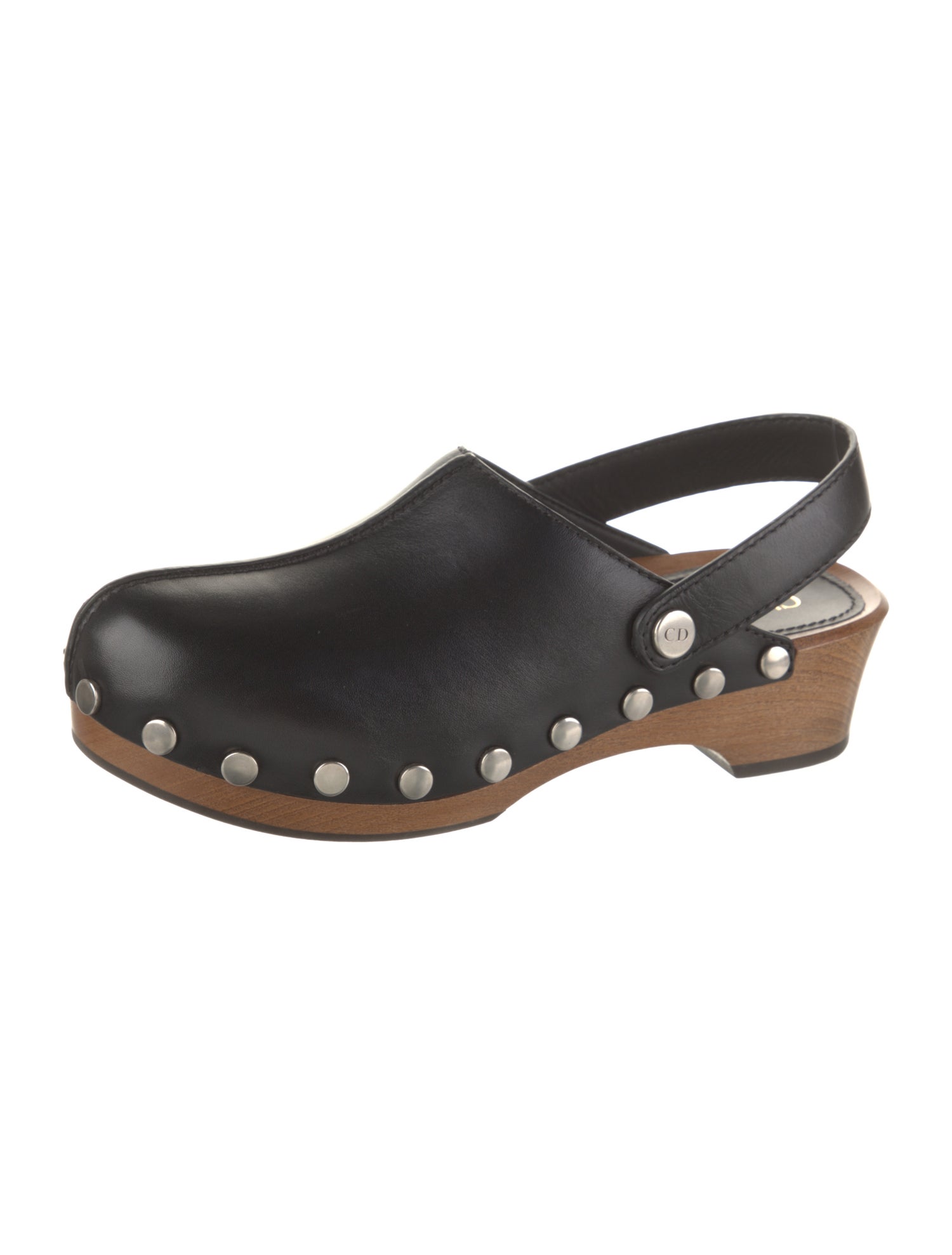 Christian Dior Leather Studded Accents Slingback Flats