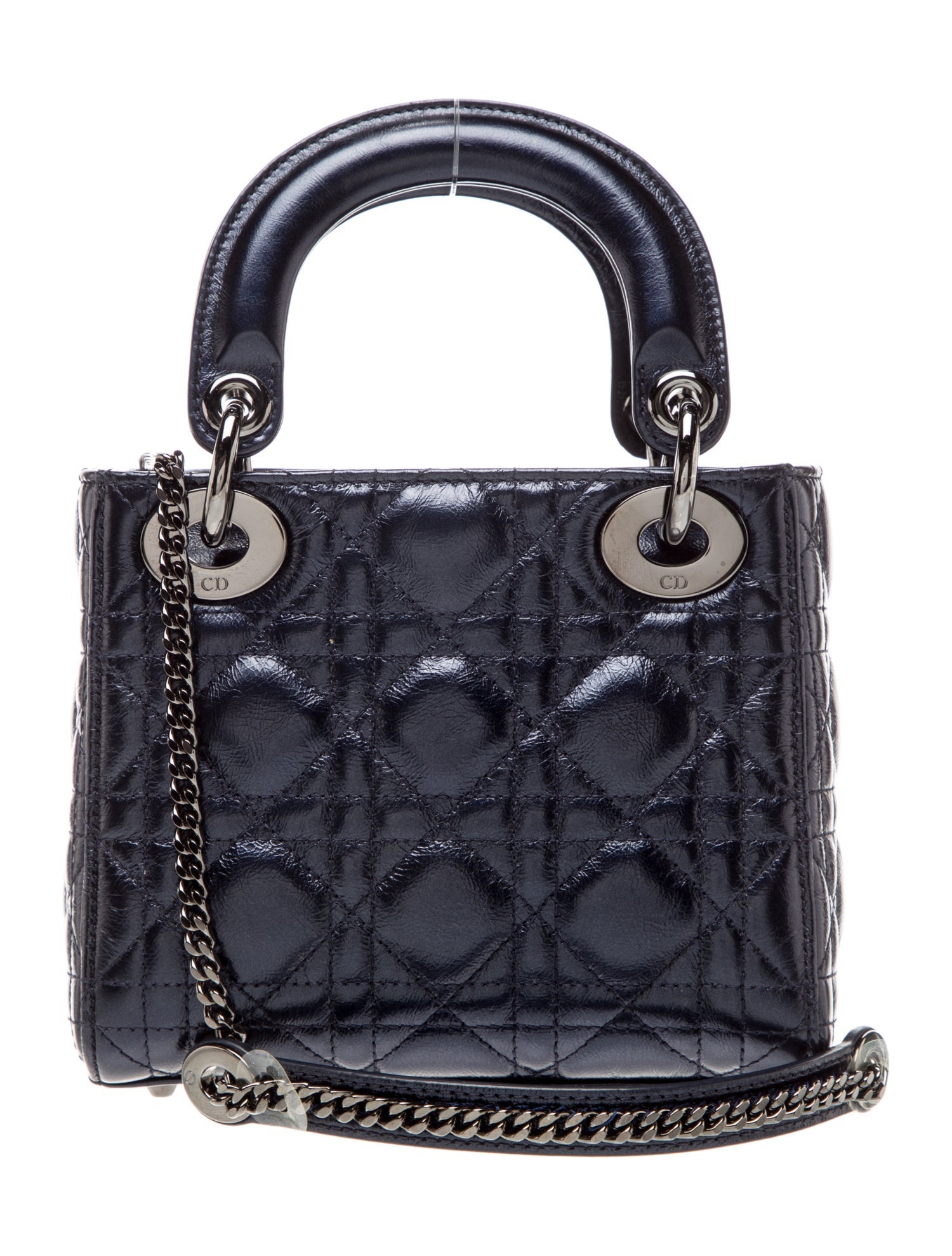 Christian Dior Cannage Lady Dior Mini - Blue Handle Bags, Handbags