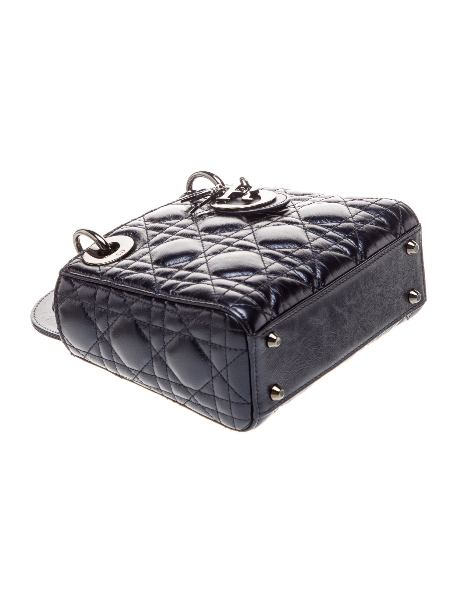 Christian Dior Cannage Lady Dior Mini - Blue Handle Bags, Handbags