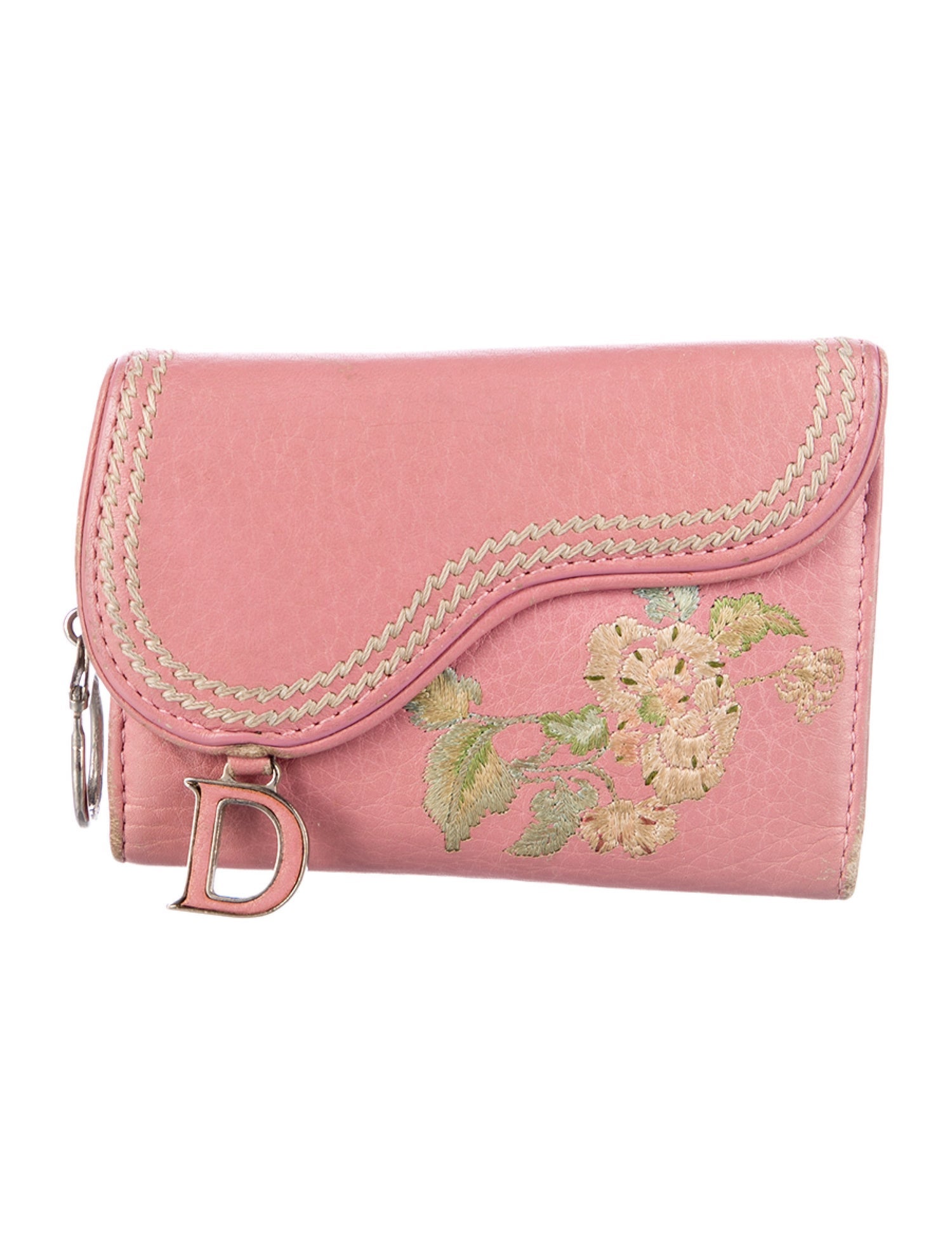 Christian Dior Embroidered Leather Key Case