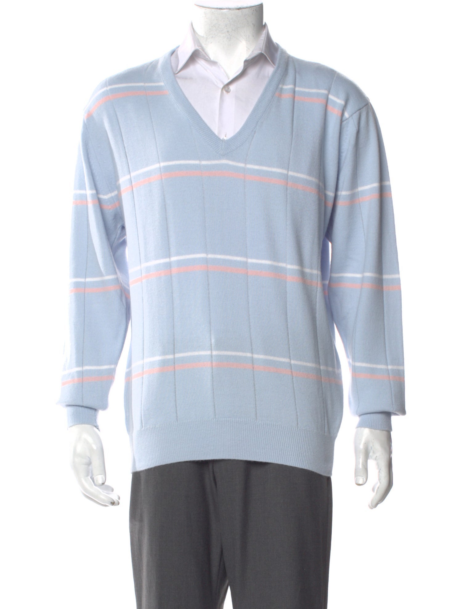 Christian Dior Striped V-Neck Cardigan