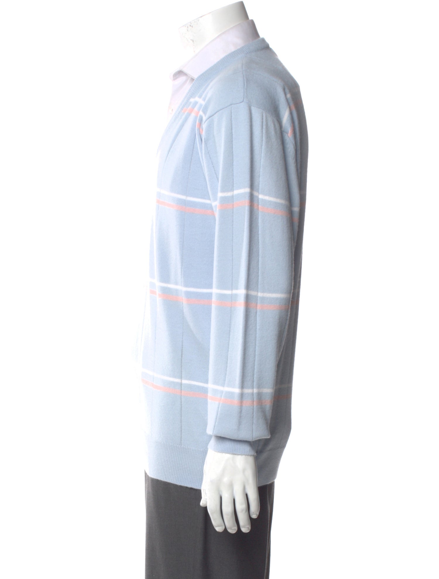 Christian Dior Striped V-Neck Cardigan