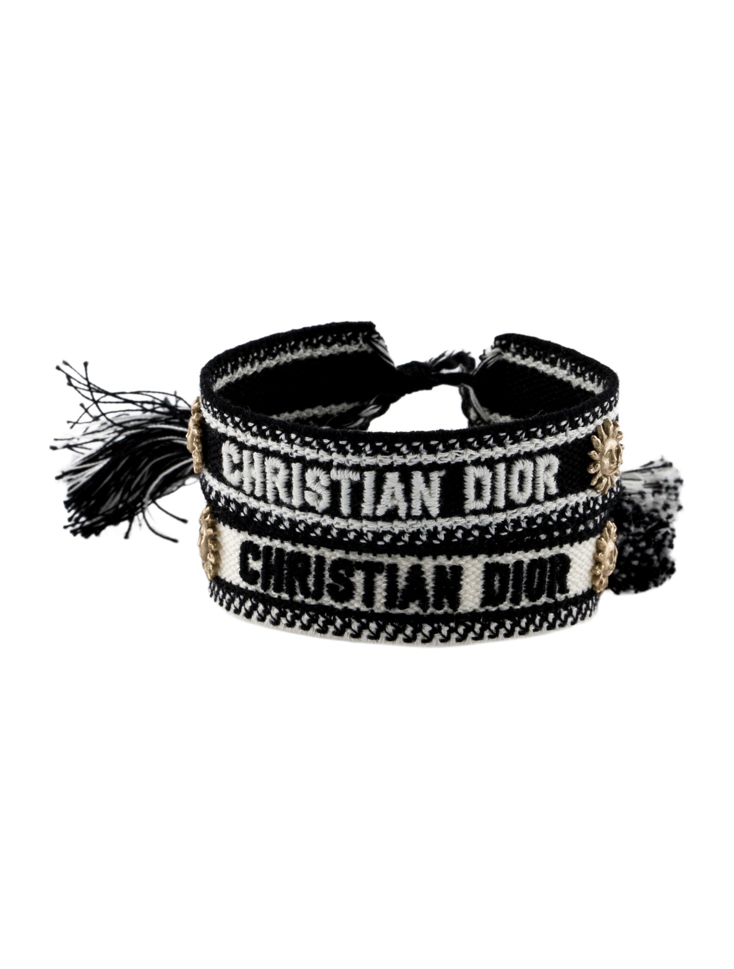 Christian Dior Cotton Thread Woven Sun Friendship Bangle Bracelet