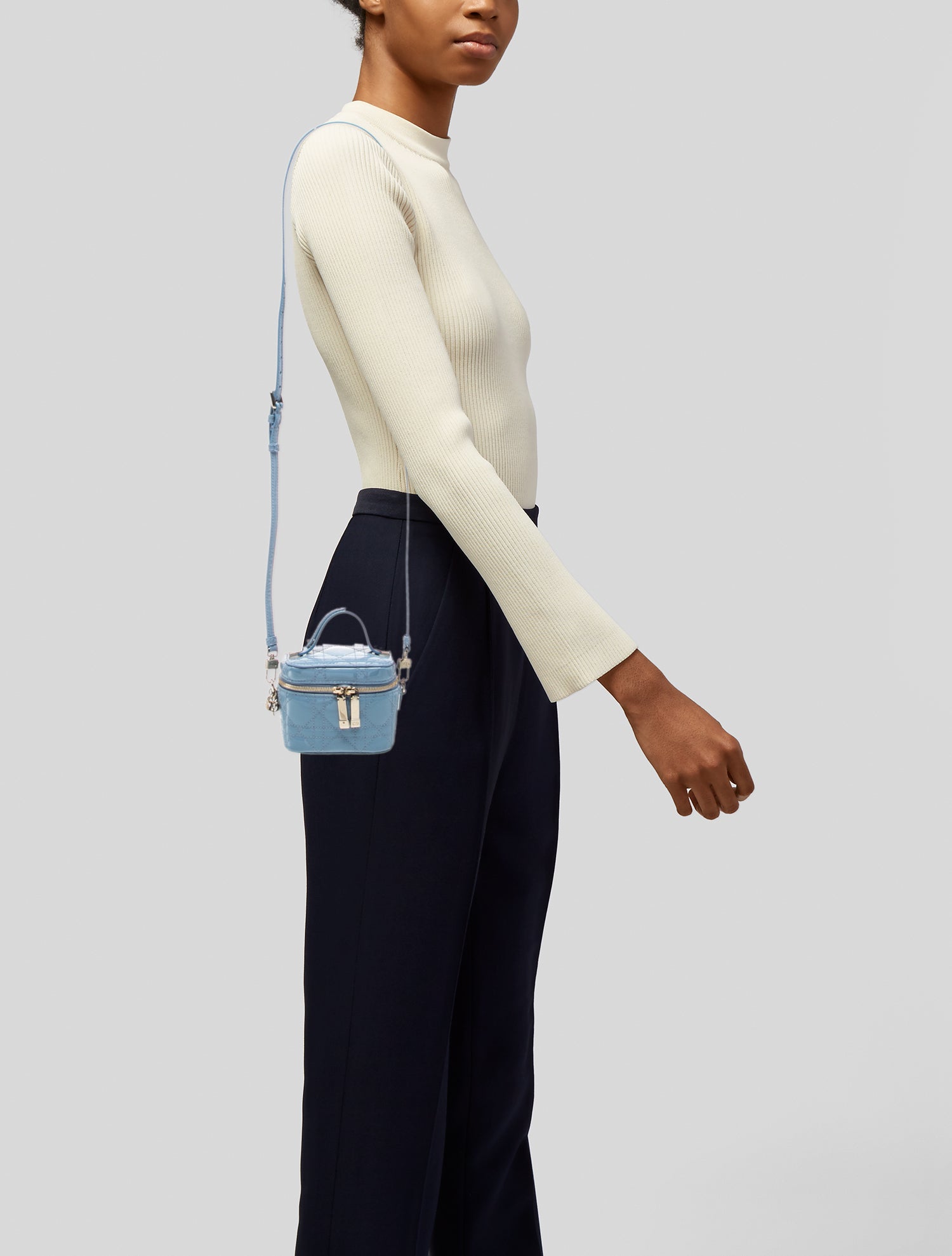 Christian Dior Cannage Vanity Nano - Blue Handle Bags, Handbags