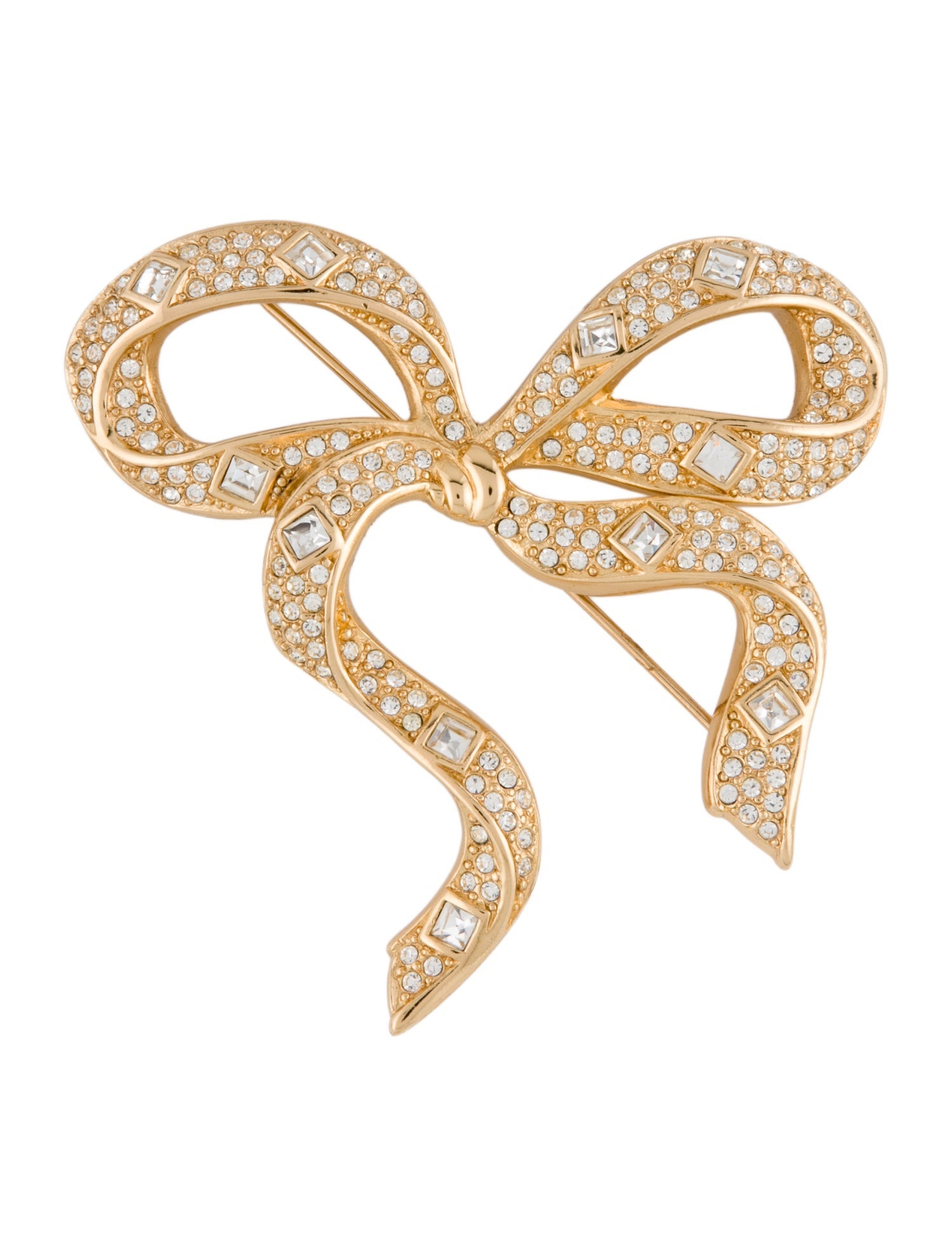 Christian Dior Vintage Crystal Bow Brooch