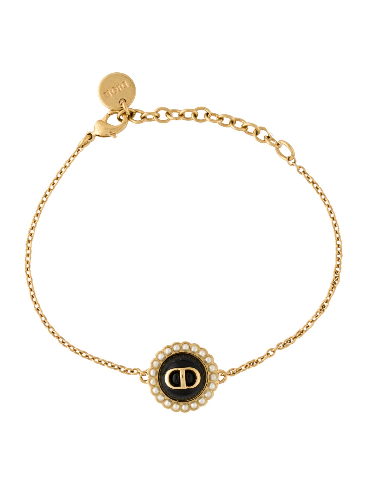 dior ブレスレット Christian Dior Faux Pearl & Resin Petit CD Baroque Bracelet