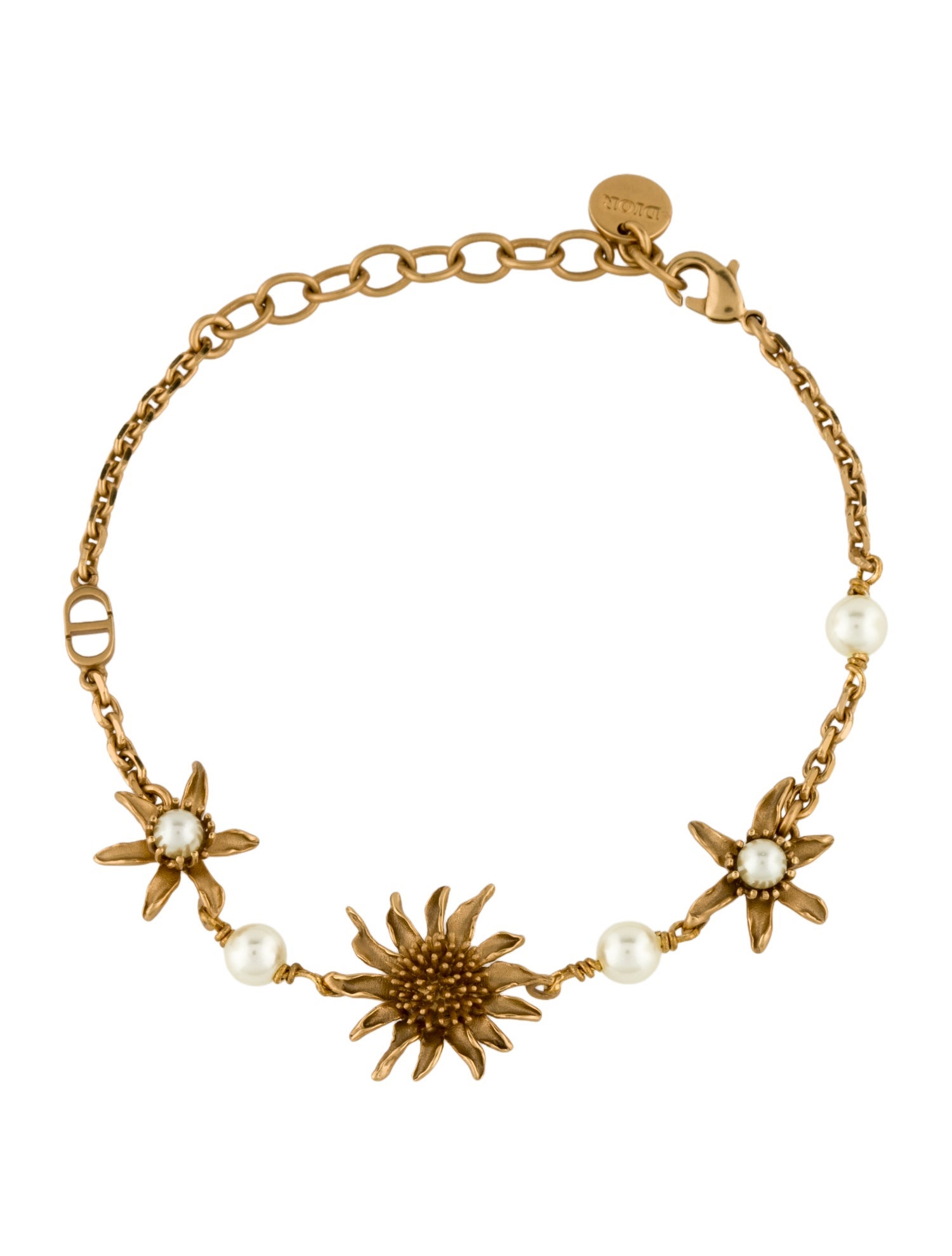 Christian Dior Faux Pearl Chardons Bracelet