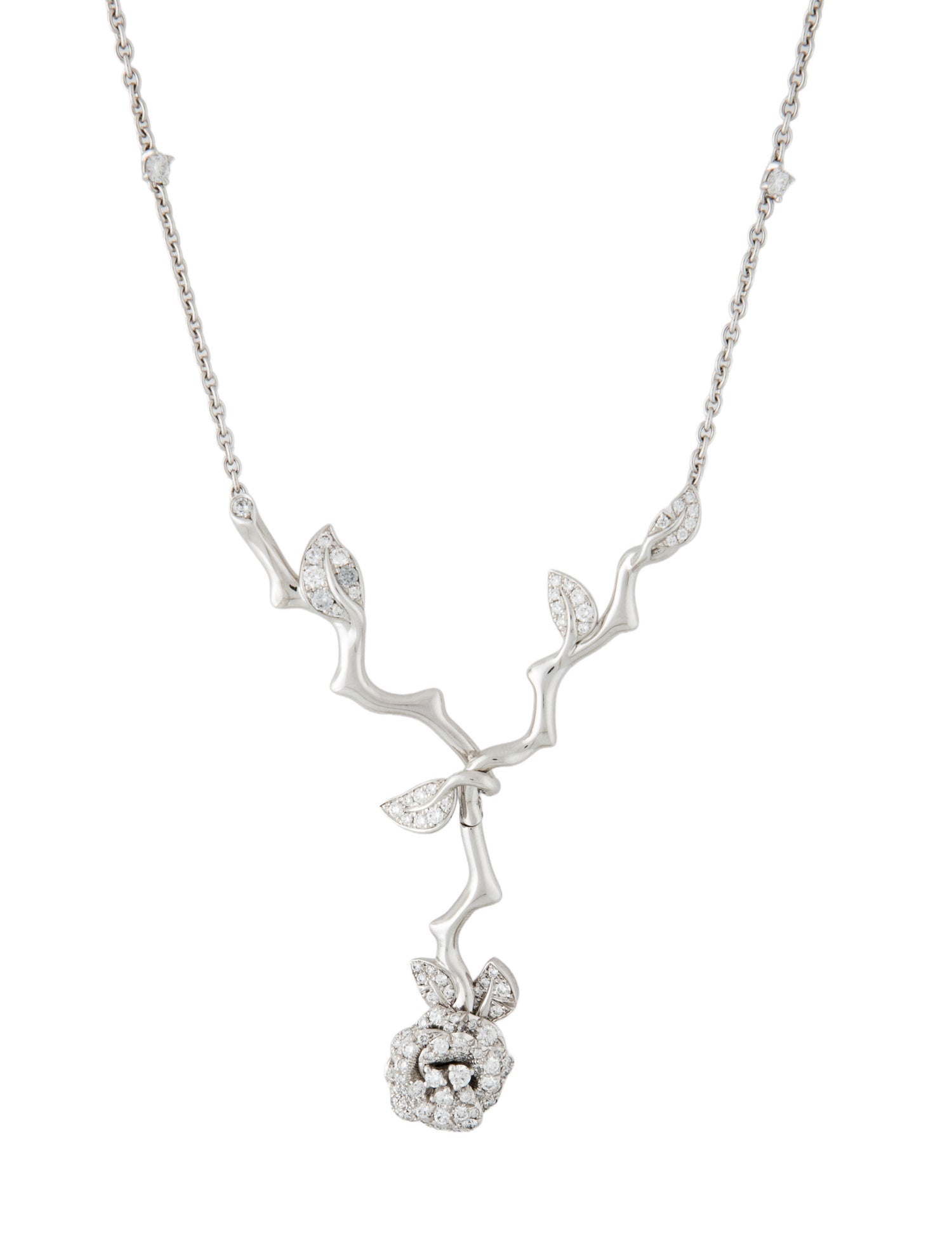 Christian Dior 18K Diamond Medium Rose Dior Bagatelle Necklace