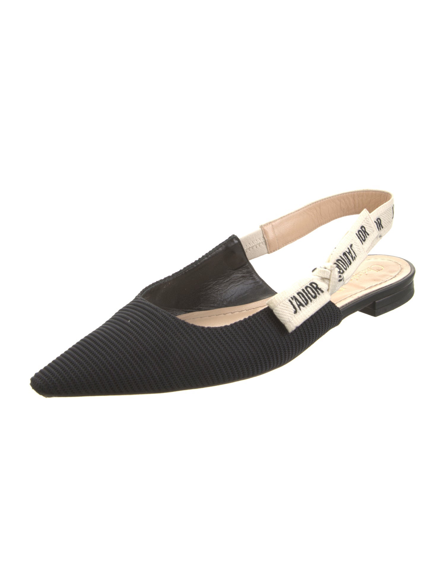 Christian Dior Printed Embroidered Accent Slingback Flats