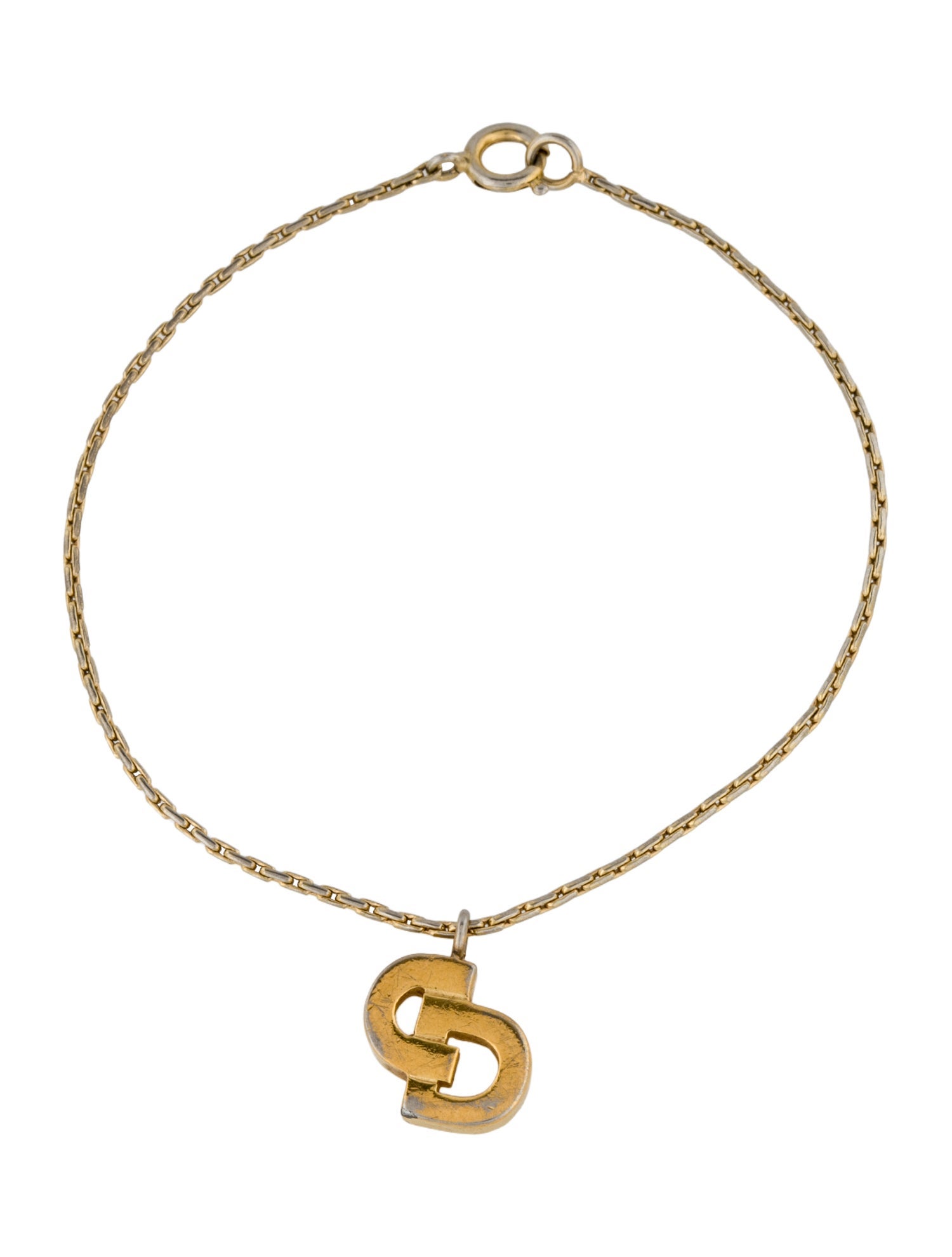 Christian Dior Vintage CD Logo Charm Bracelet