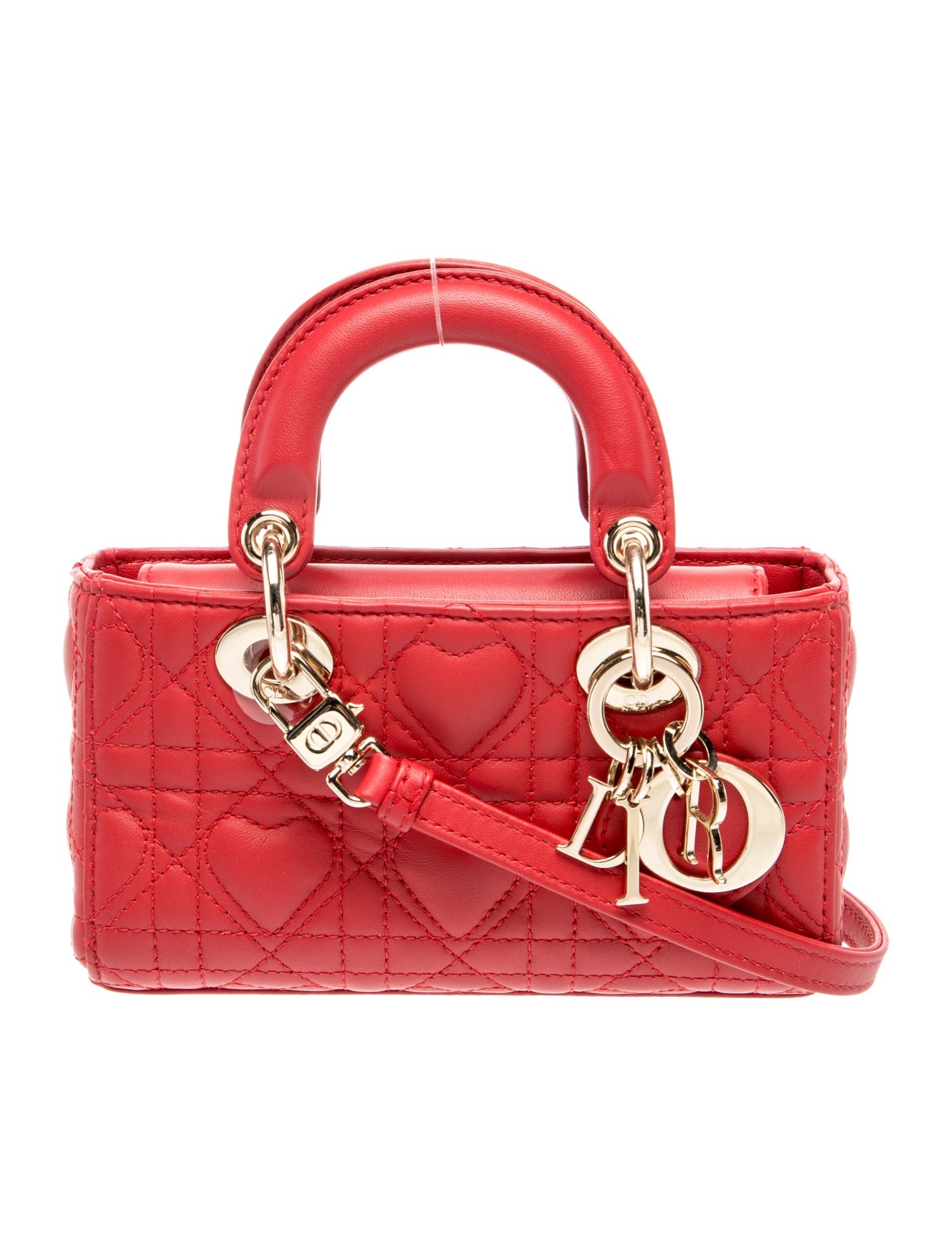 Christian Dior Cannage D-Joy Micro - Red Handle Bags, Handbags