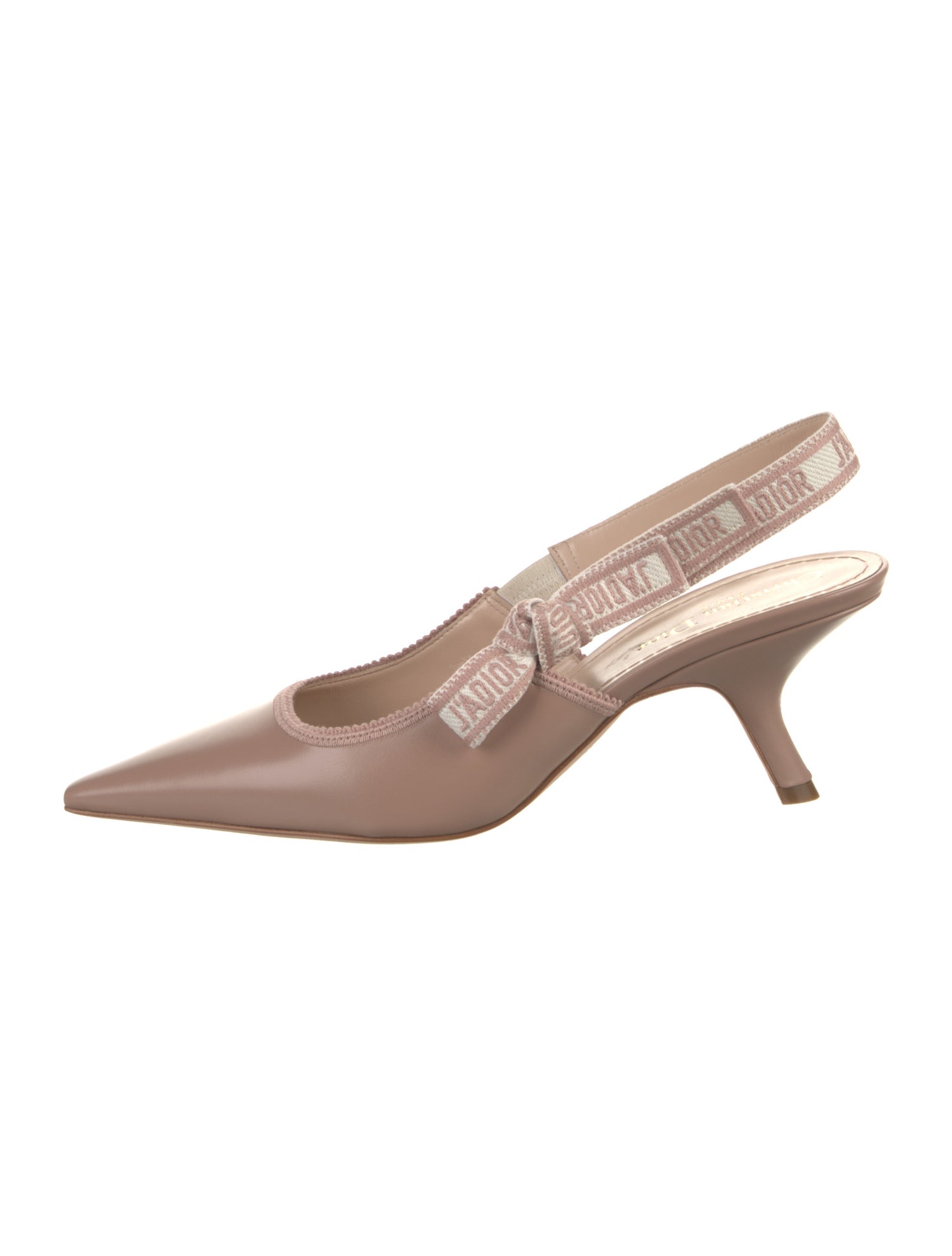 Christian Dior Leather Bow Accents Slingback Pumps