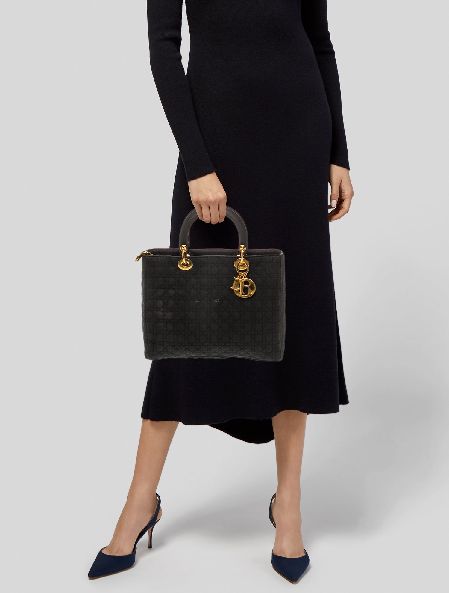 Christian Dior Cannage Lady Dior - Black Handle Bags, Handbags