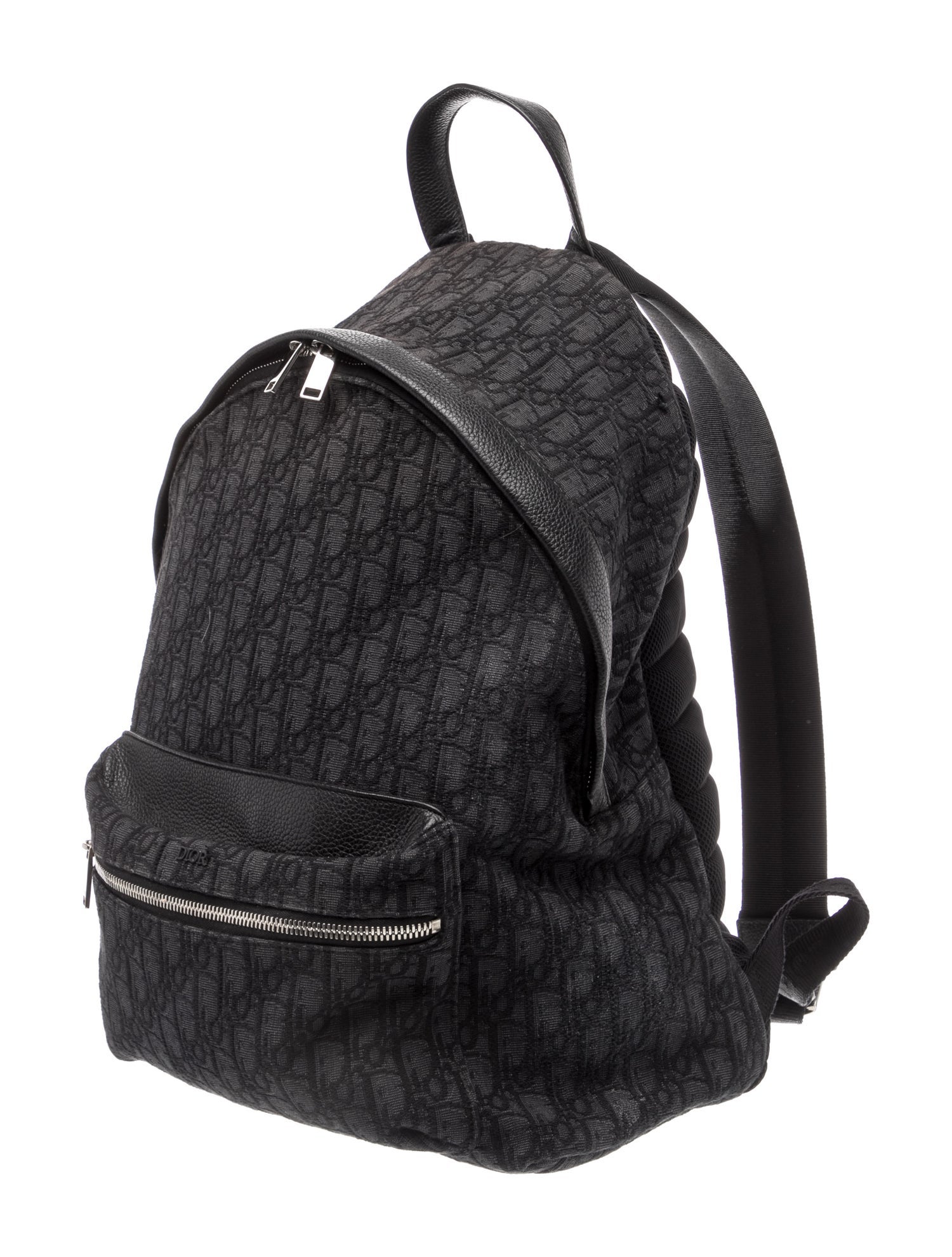 DIOR MEN Oblique Jacquard Oblique - Black Backpacks, Bags