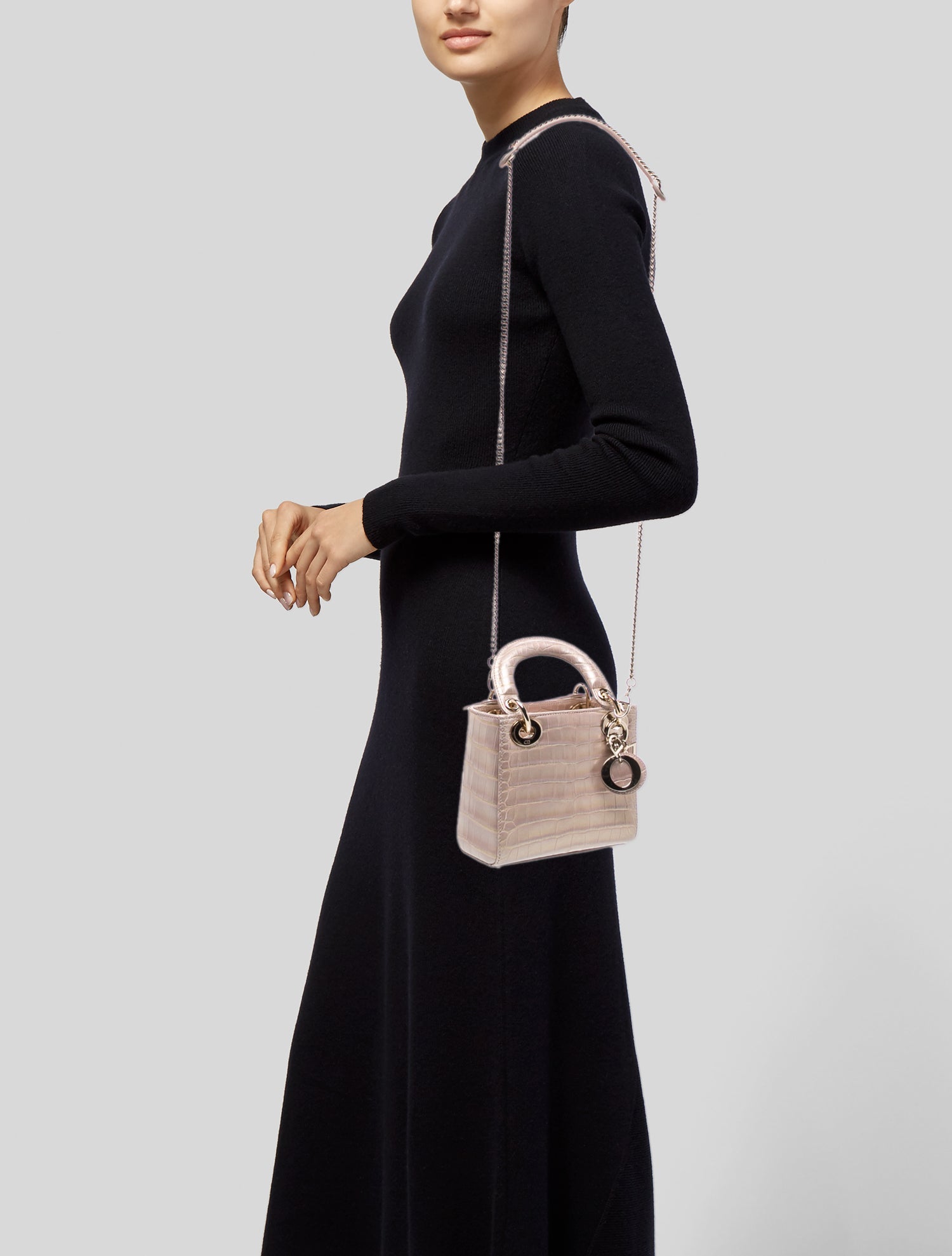 Christian Dior Alligator Lady Dior - Metallic Handle Bags